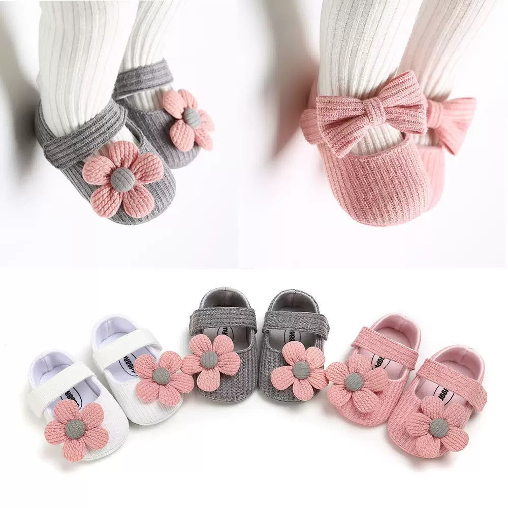 Hand-knitted soft-soled baby and toddler shoes