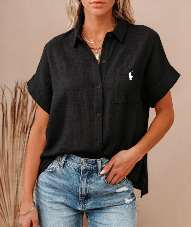 Summer Linen Short Sleeve Loose Fit Shirts
