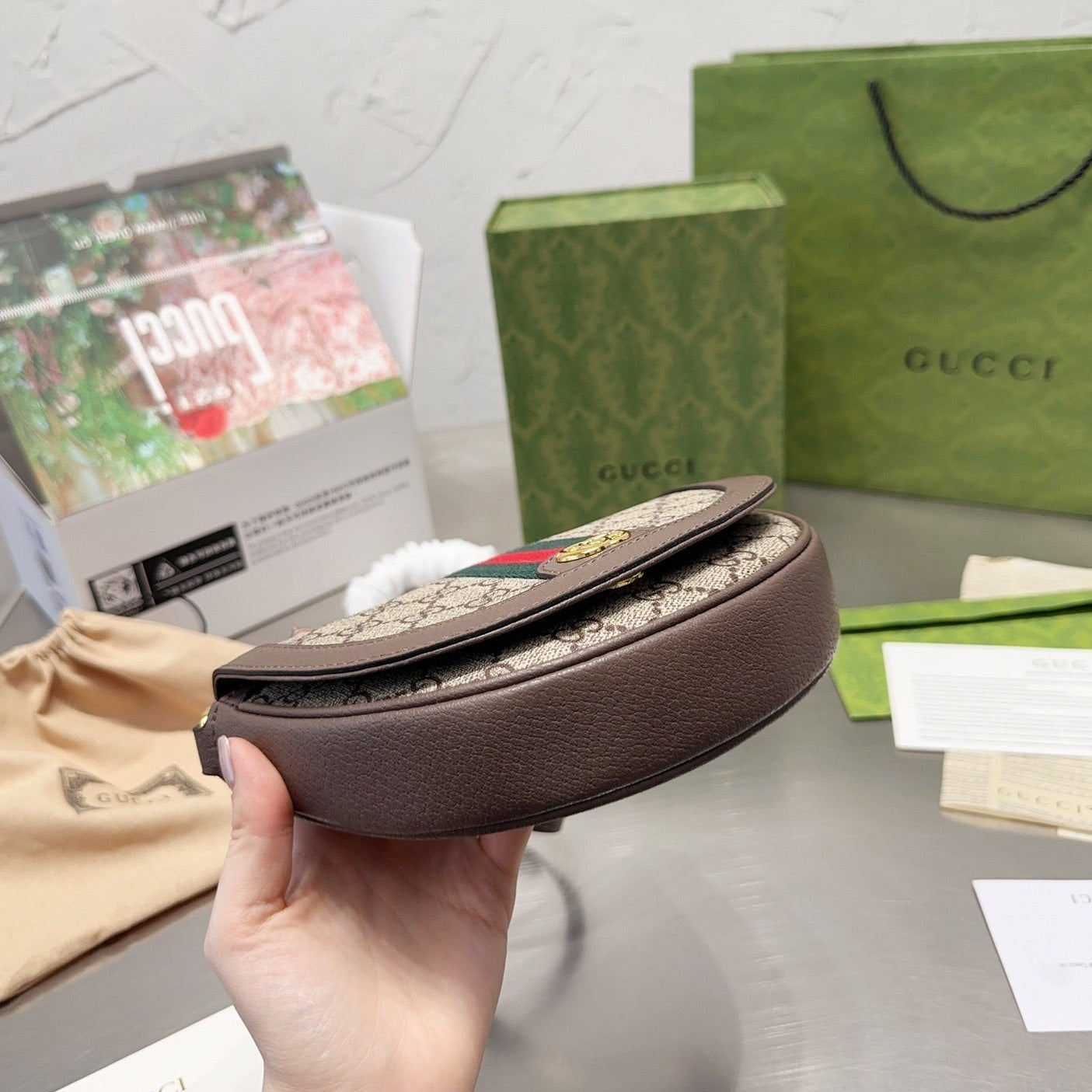 GG Ophid Horseshoe Bag