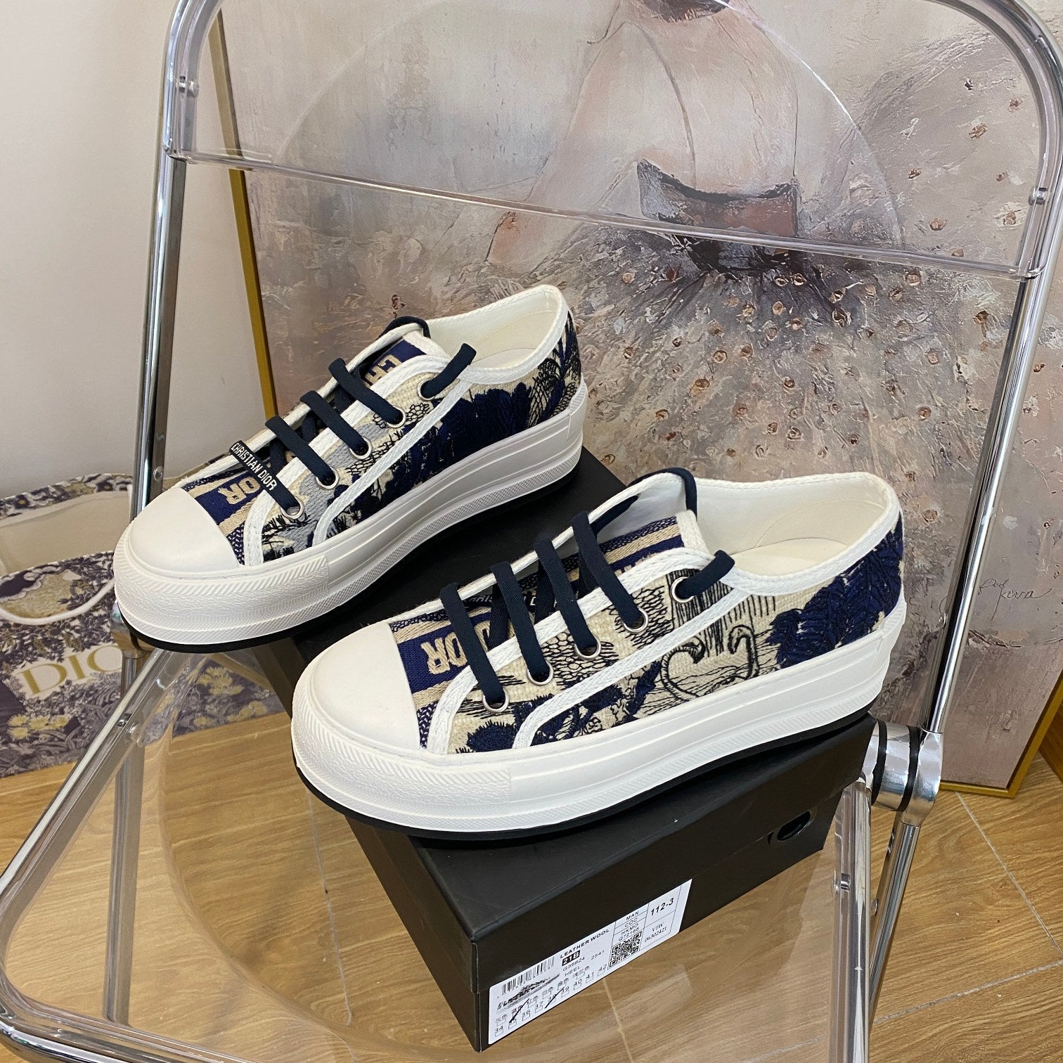 DIO*New muffin thick bottom embroidered canvas shoes