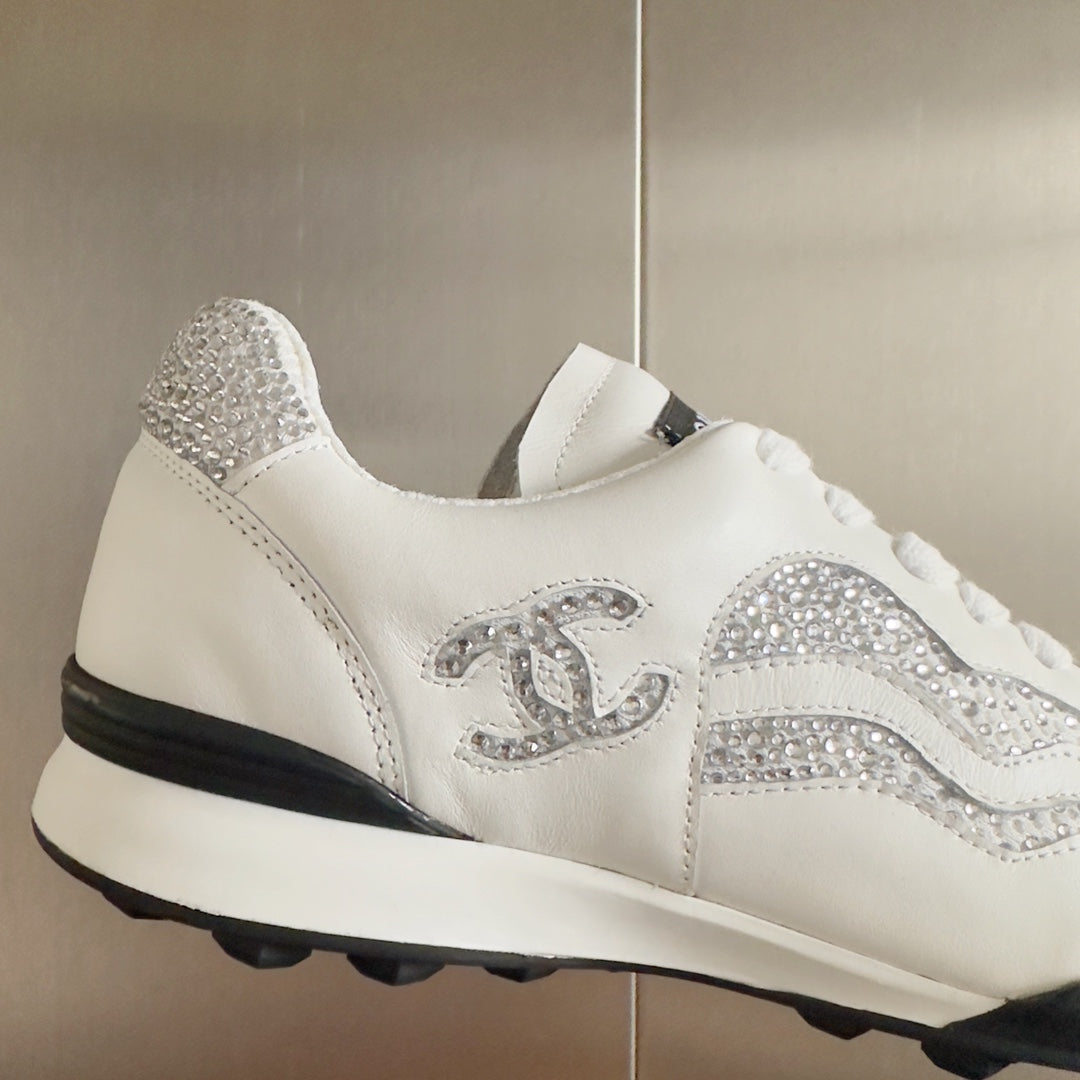 CH* 23 Years Sheepskin Rhinestone Tennis Shoes