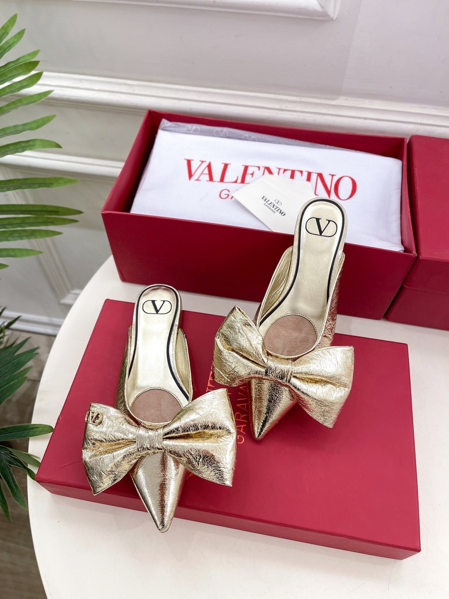 Valenti* 24 new pointed toe bow mules 1:1 VIP