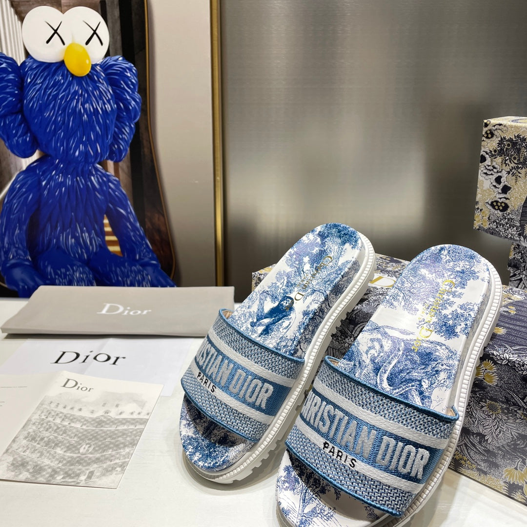 DIO* 24 new color thick-soled embroidered slippers