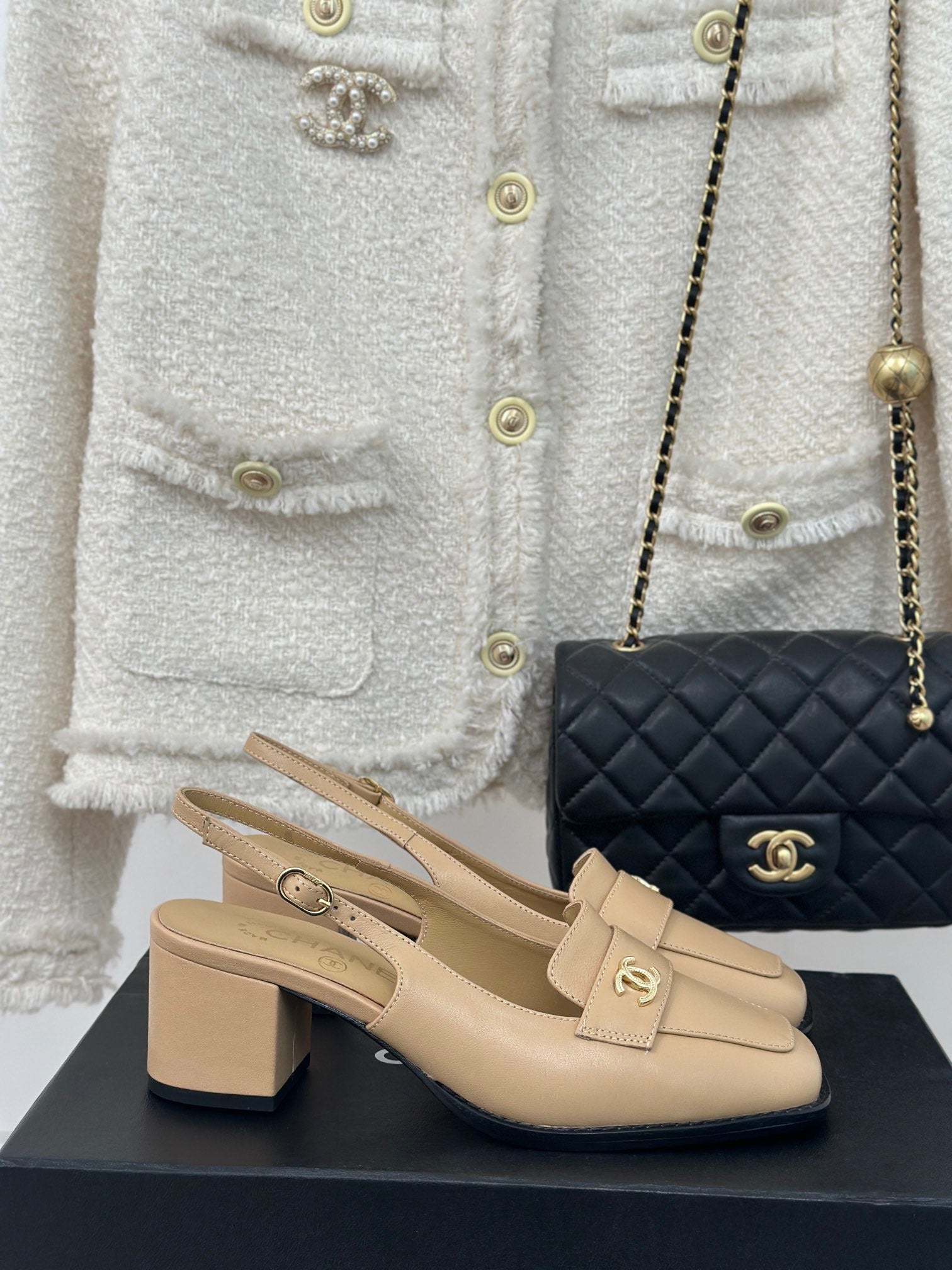 CHA* 24 new thick heel sandals 1:1 VIP