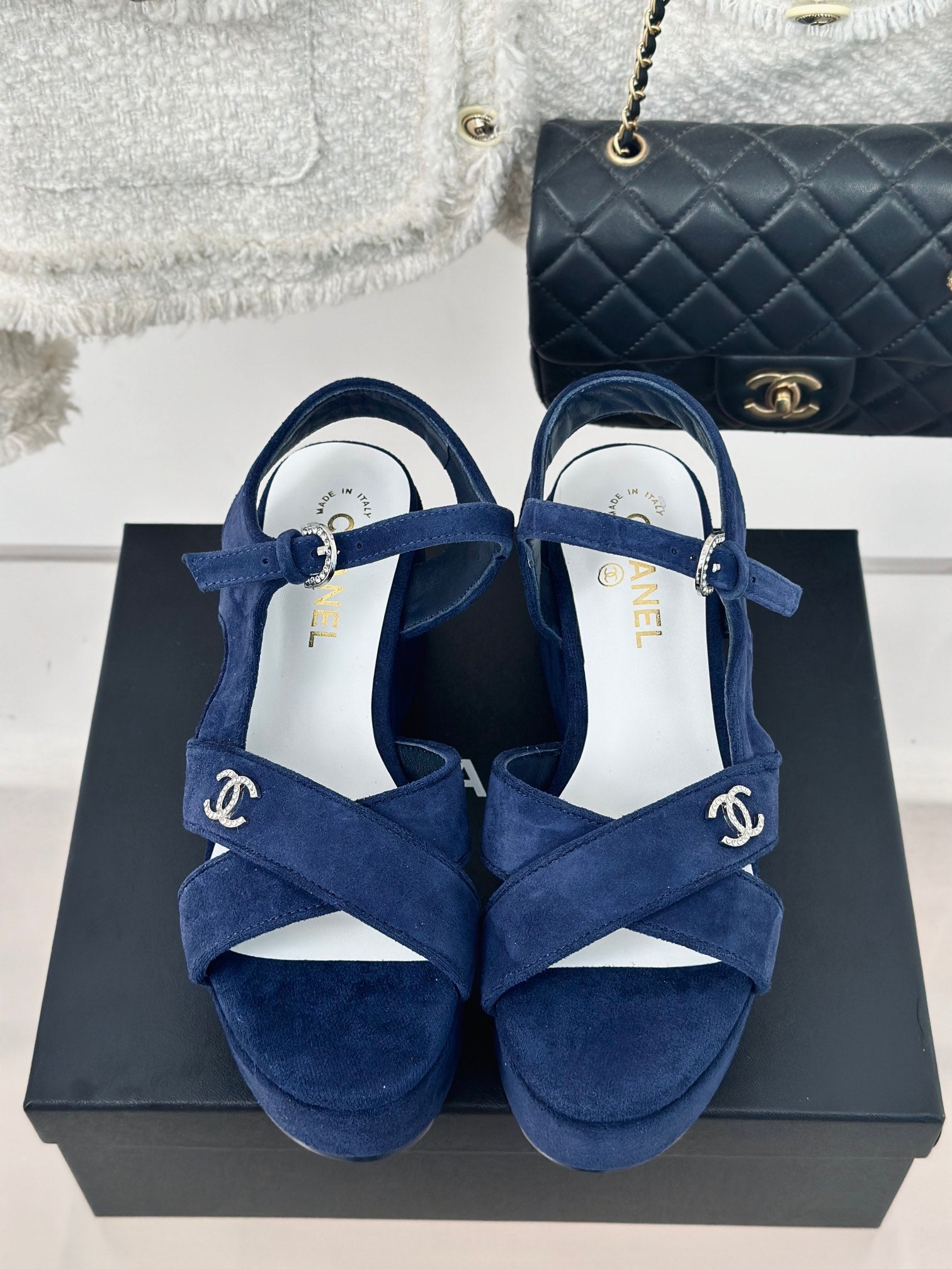 CHA* 24 new products cross-strap thick-soled sandals 1:1 VIP