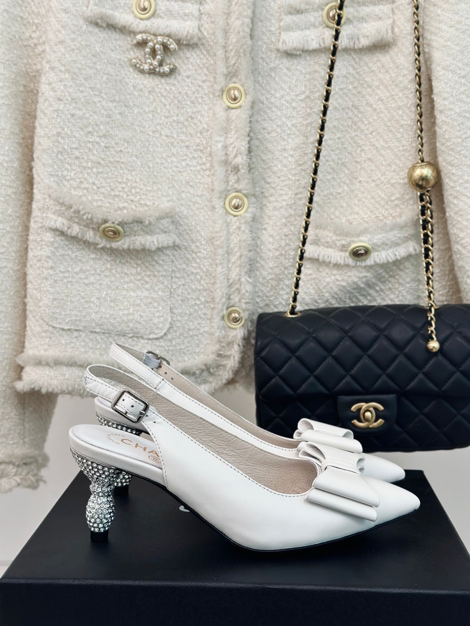 CHA* 24 new bow high heel sandals 1:1 VIP