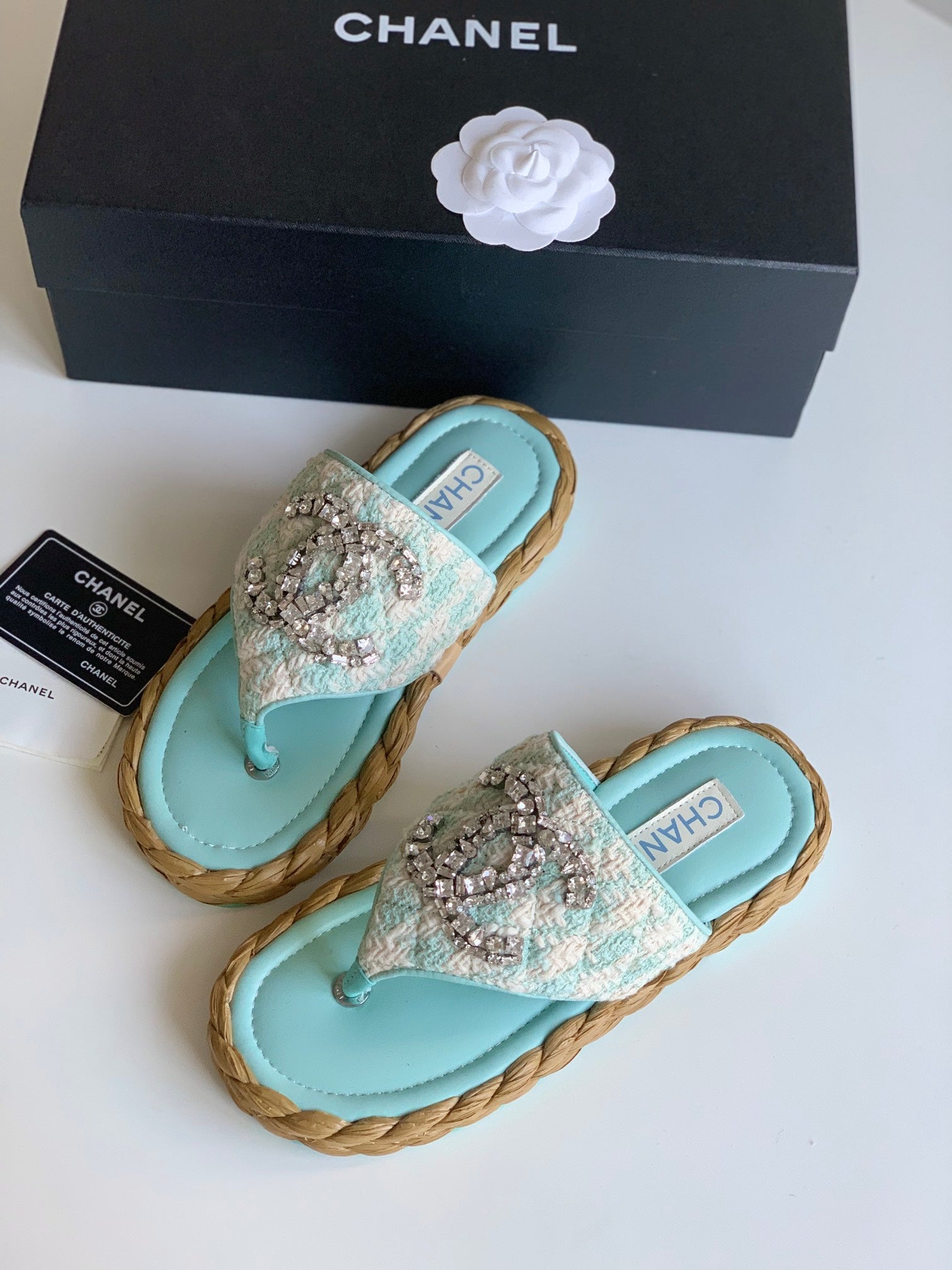 CHAN* 24 new fisherman straw flip-flops 1:1 VIP