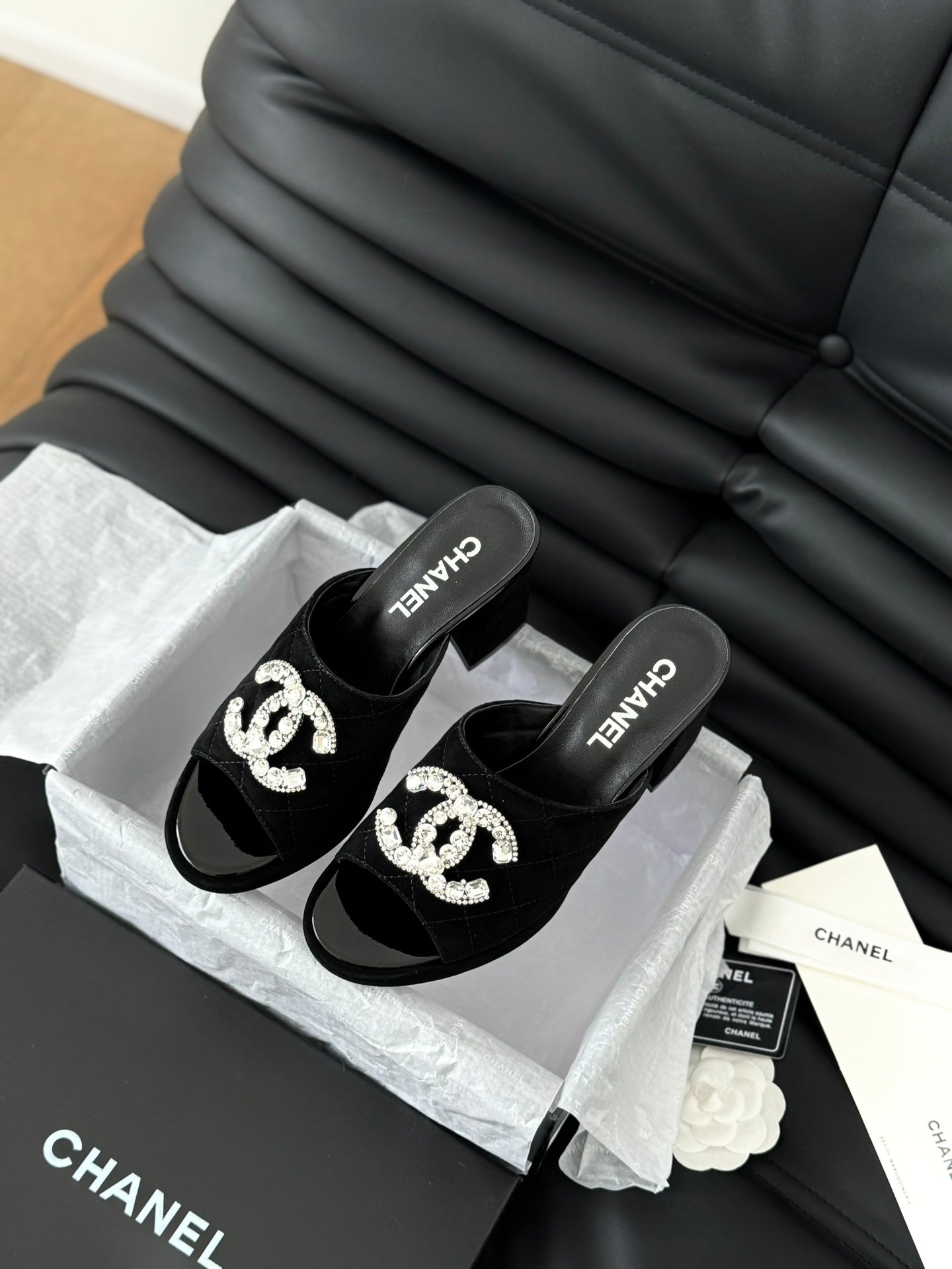 CHAN* 24 new style rhinestone buckle slippers 1:1 VIP