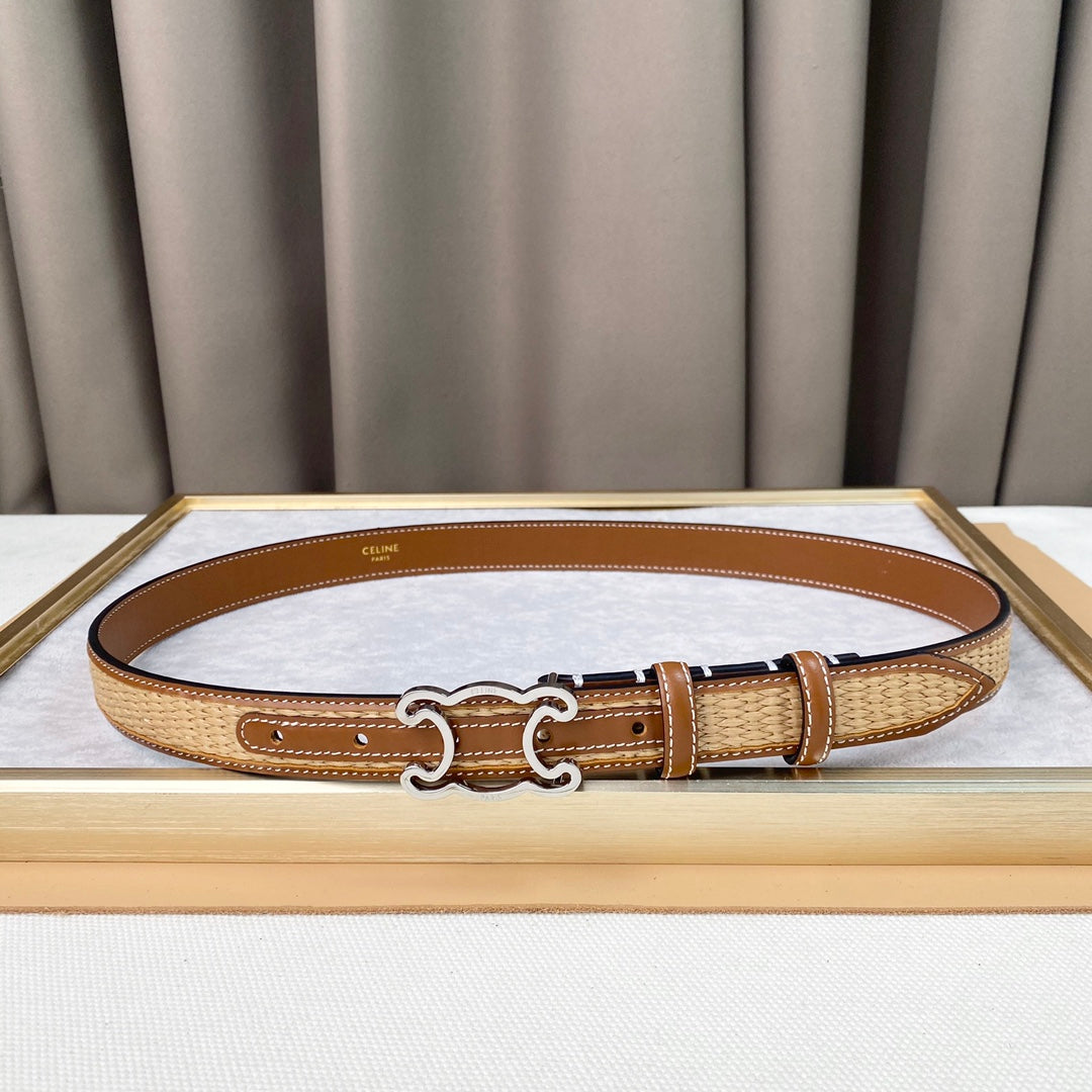 Celi* woven+cowhide belt