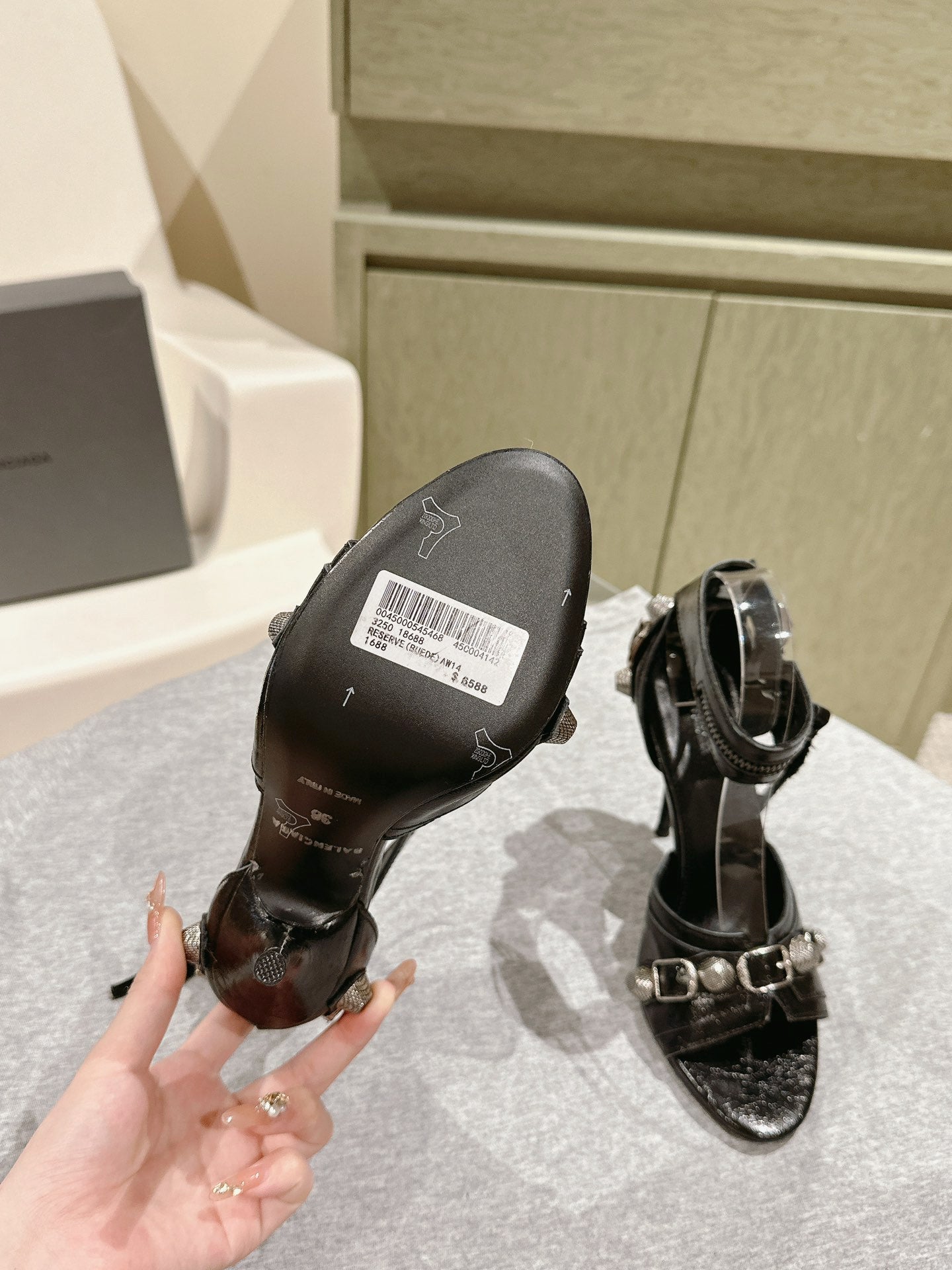 Balenciaga* 24SS Diamond Buckle High Heel Sandals 1:1 VIP