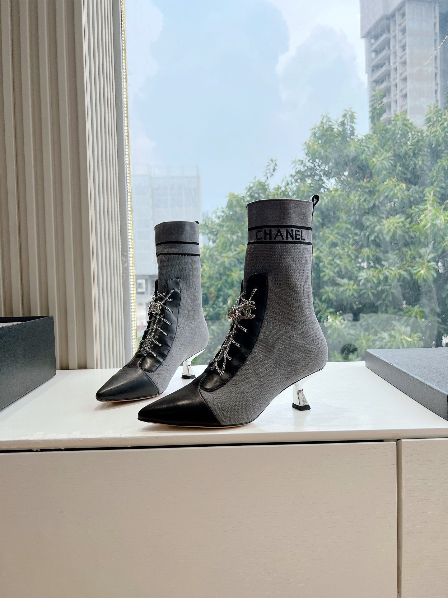 CHNA* 24 SS British style stretch knitted ankle boots 1:1 VIP 11