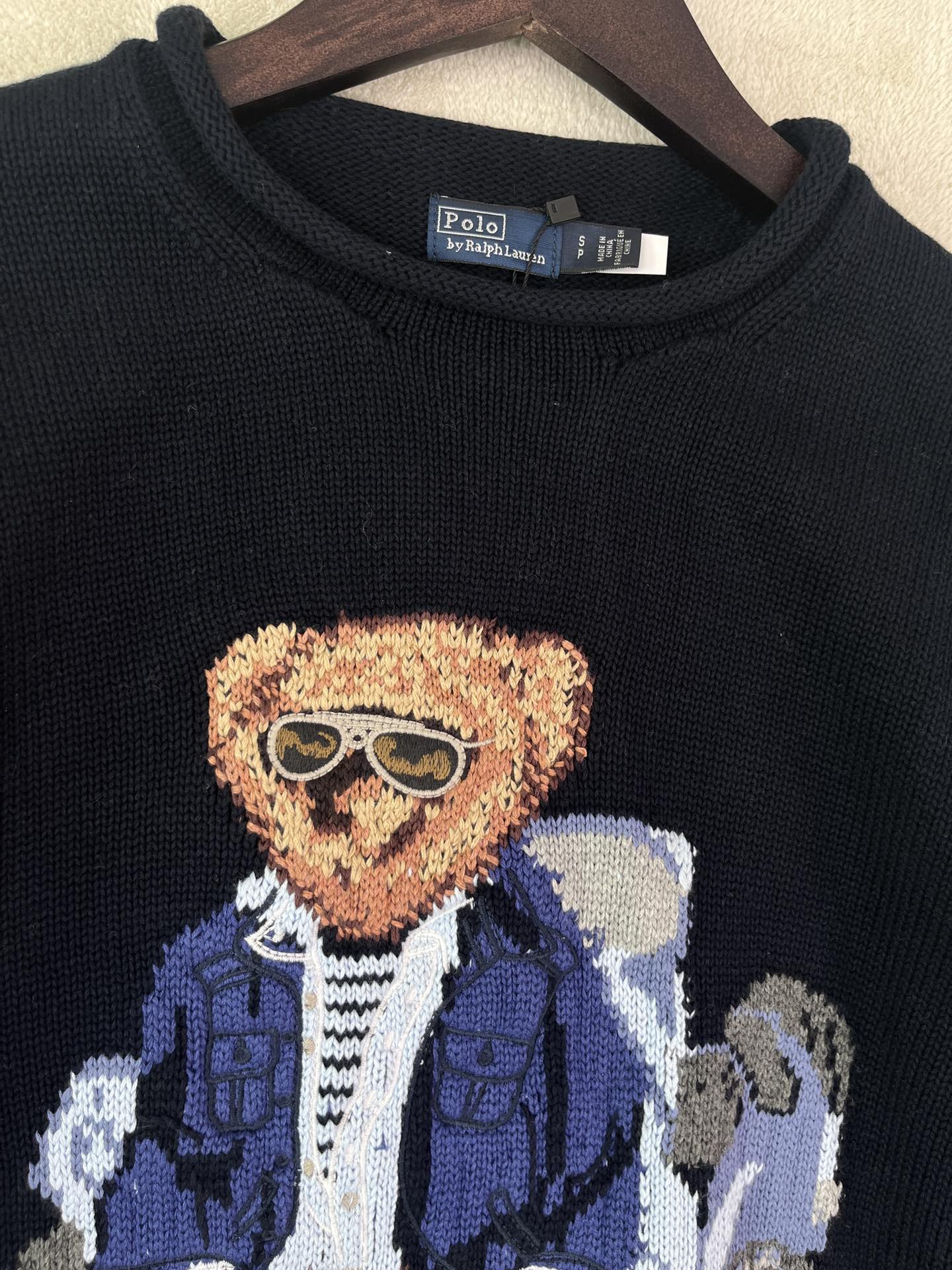 Ralph Laur* bear embroidered sweater