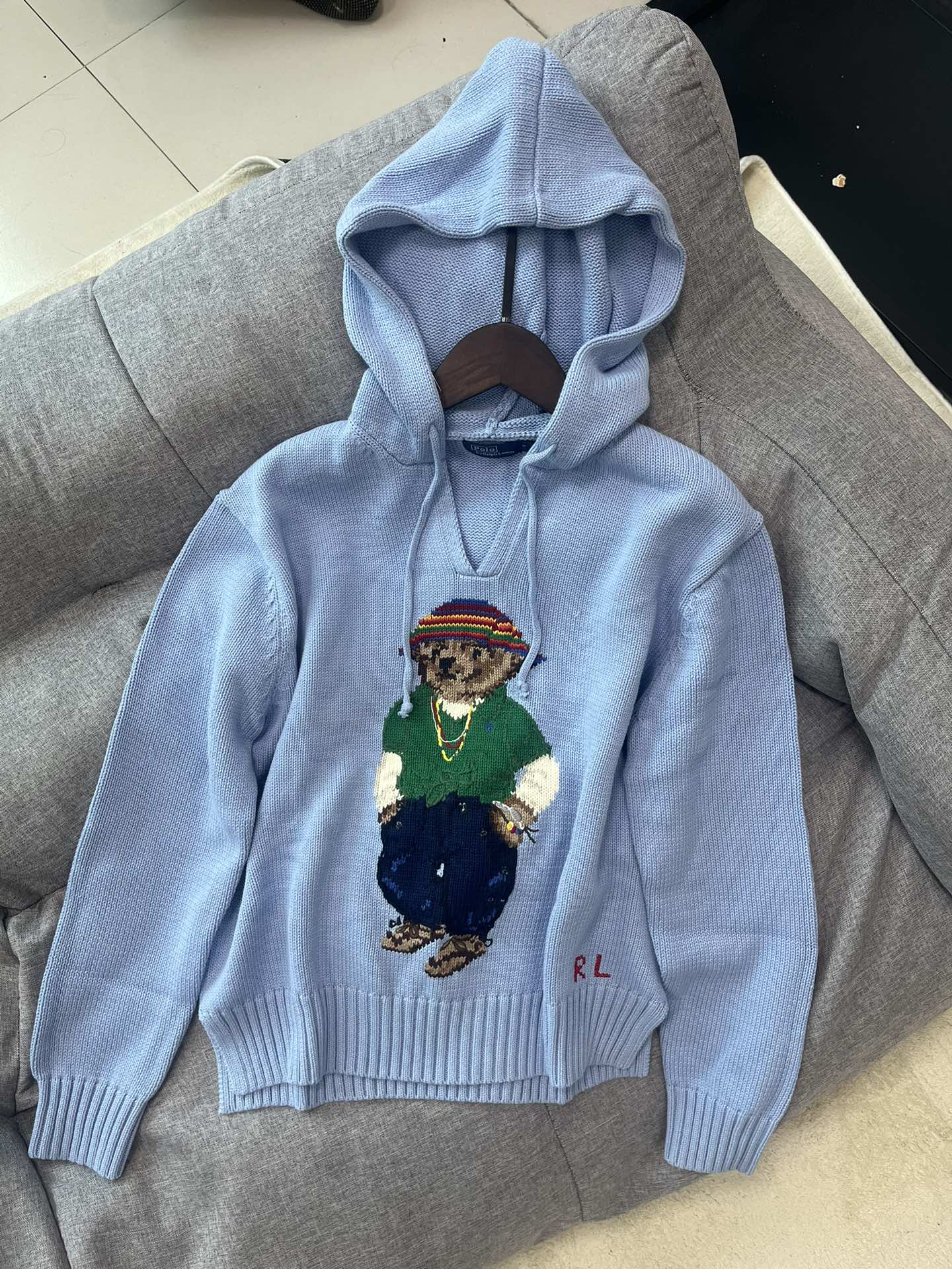 Ralph Laur* bear embroidered sweater