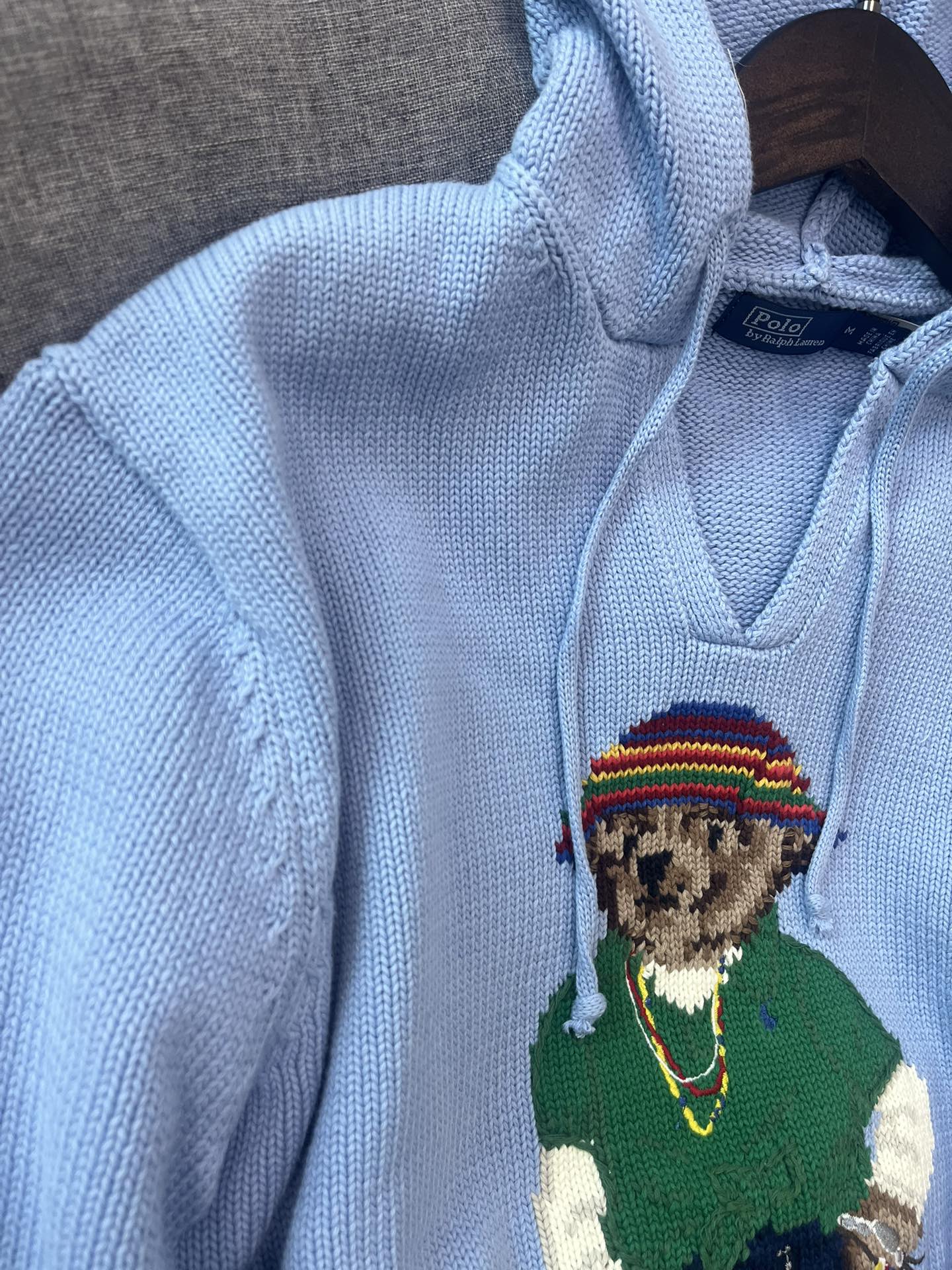 Ralph Laur* bear embroidered sweater