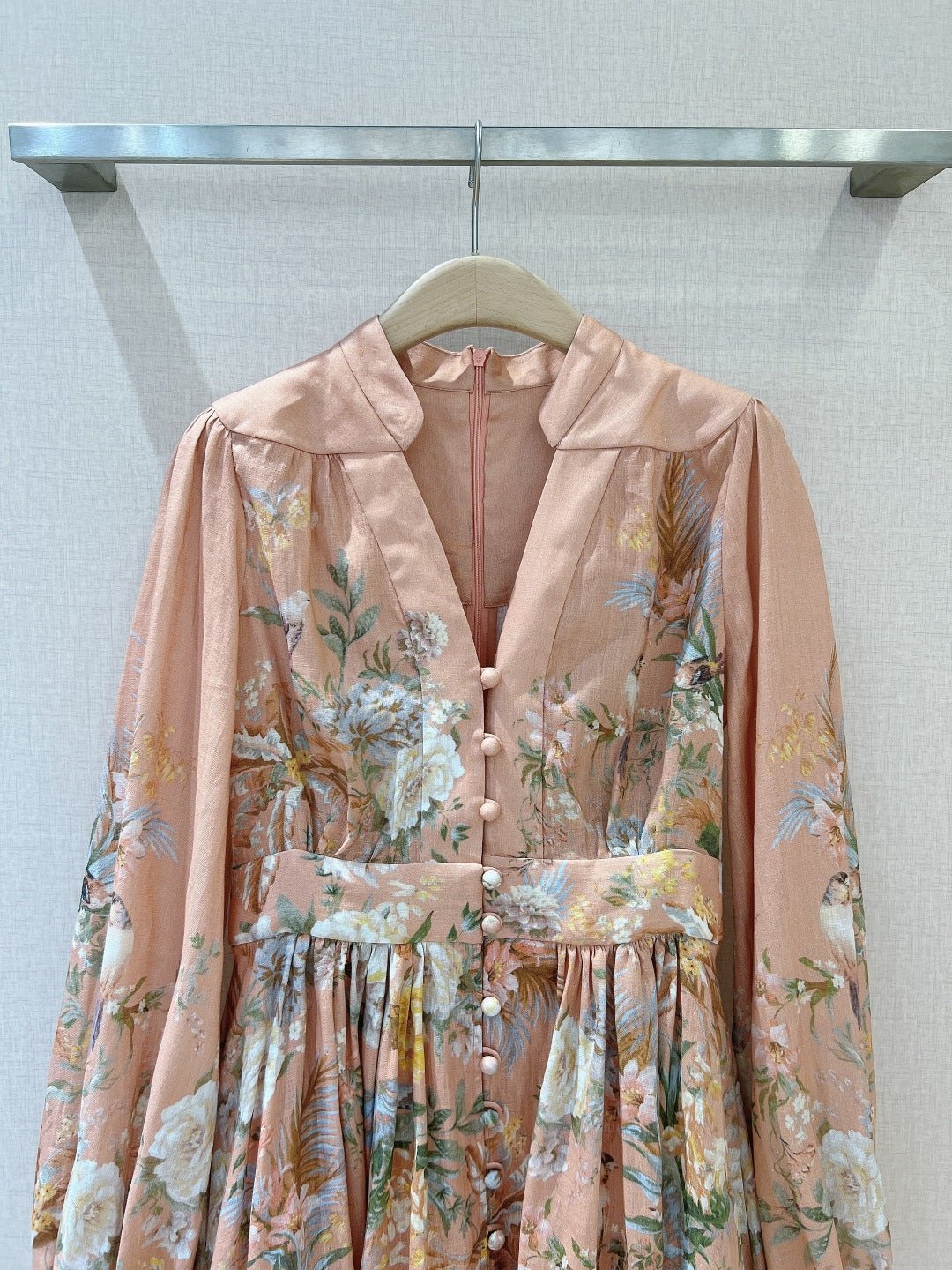 ZIMMERM* Deep V-neck long-sleeved dress