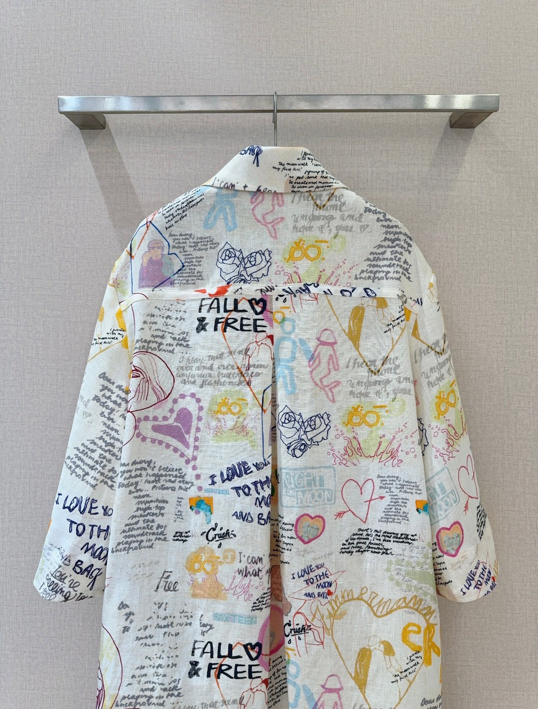 ZIMMERM* Graffiti lapel sleeve straight skirt