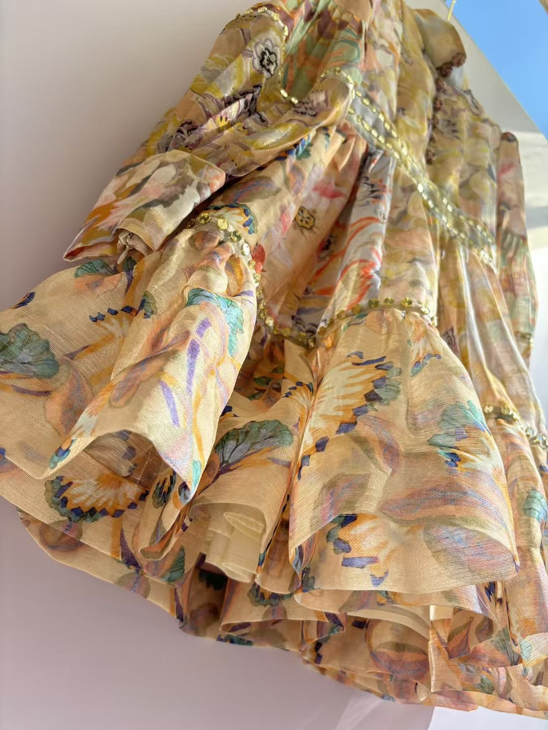 ZIMMERM* 25SS Silk and Linen Colorblock Dress 1:1