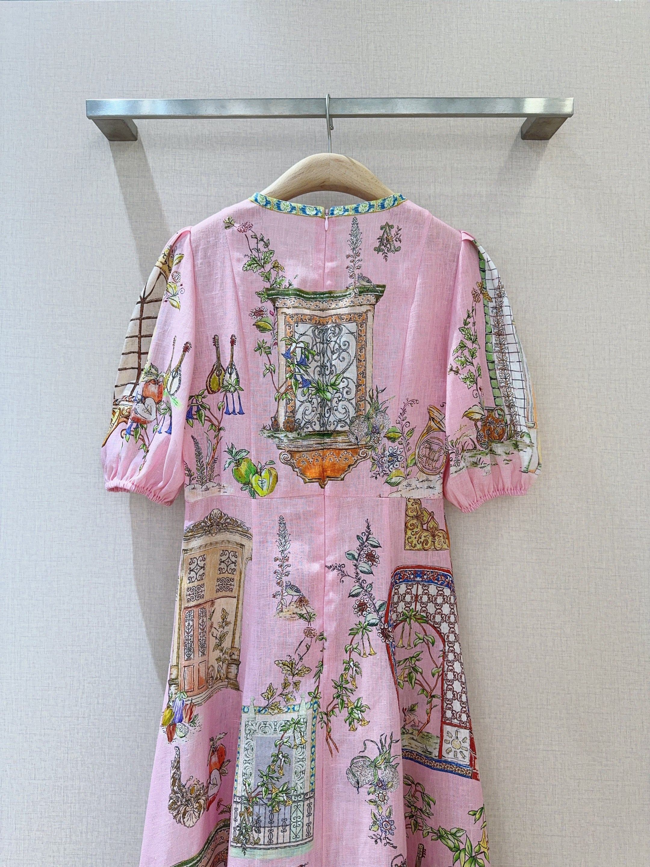 Alemais *round neck panelled A-line dress