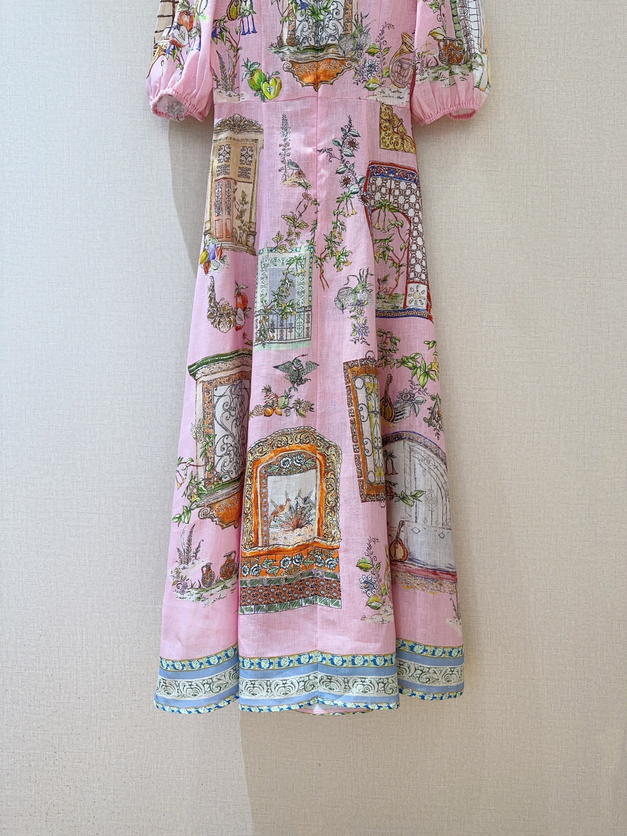 Alemais *round neck panelled A-line dress