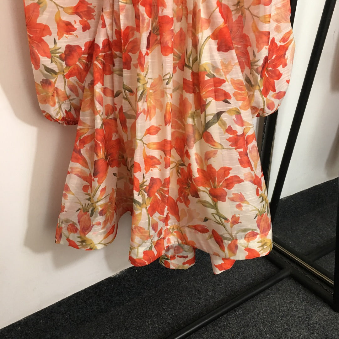 ZIMMERM* Lily Printed Lantern Long Sleeve Dress