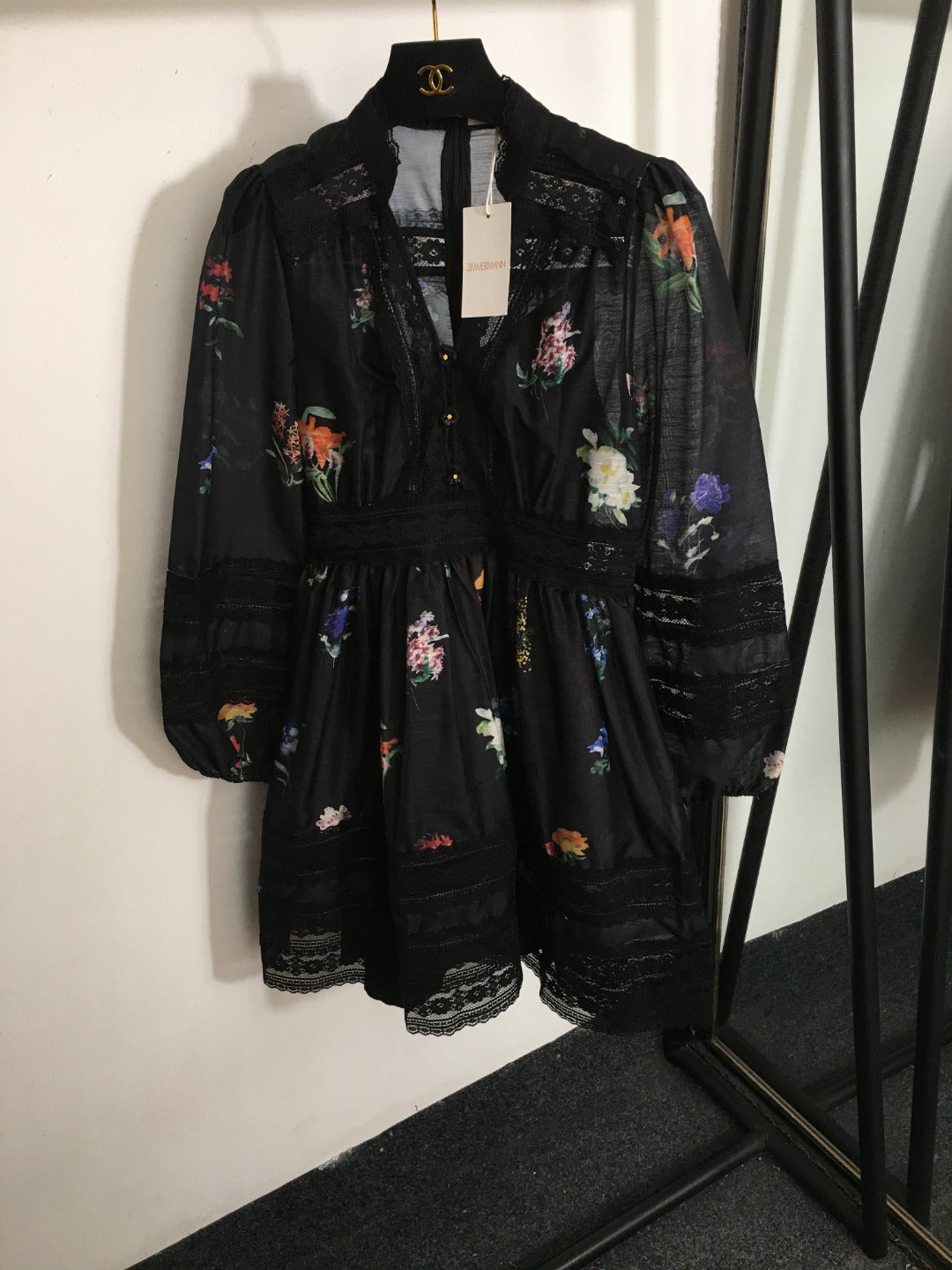 ZIMMERM*Elegant and elegant printed lace waist dress