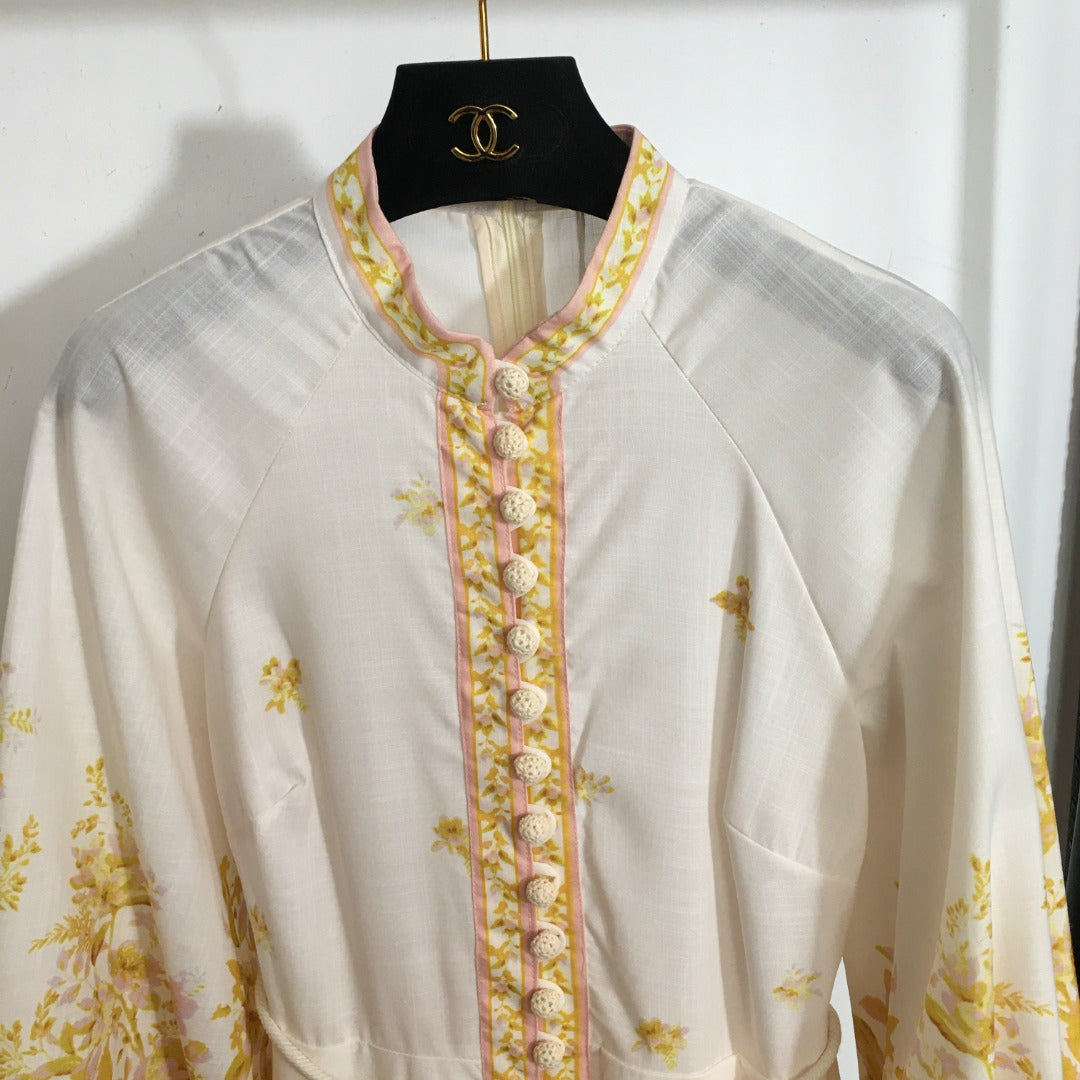 ZIMMERM* printed tie waist dress