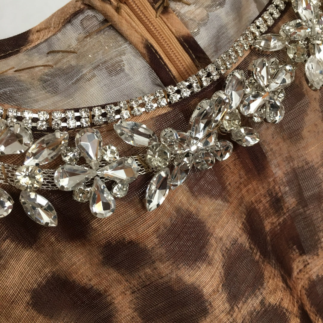 ZIMMERM* Leopard print sleeveless round neck dress