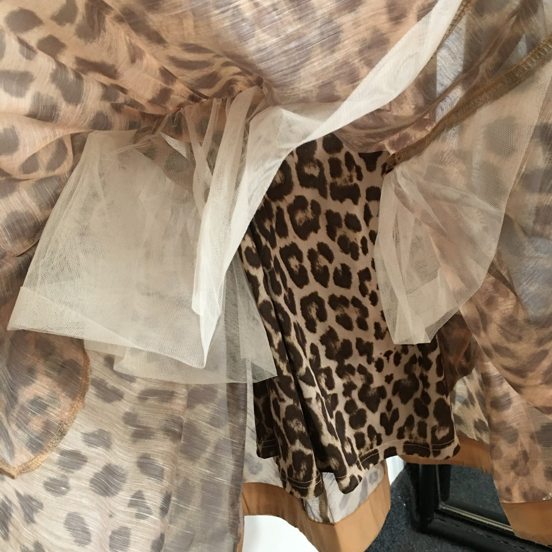 ZIMMERM* Leopard print sleeveless round neck dress