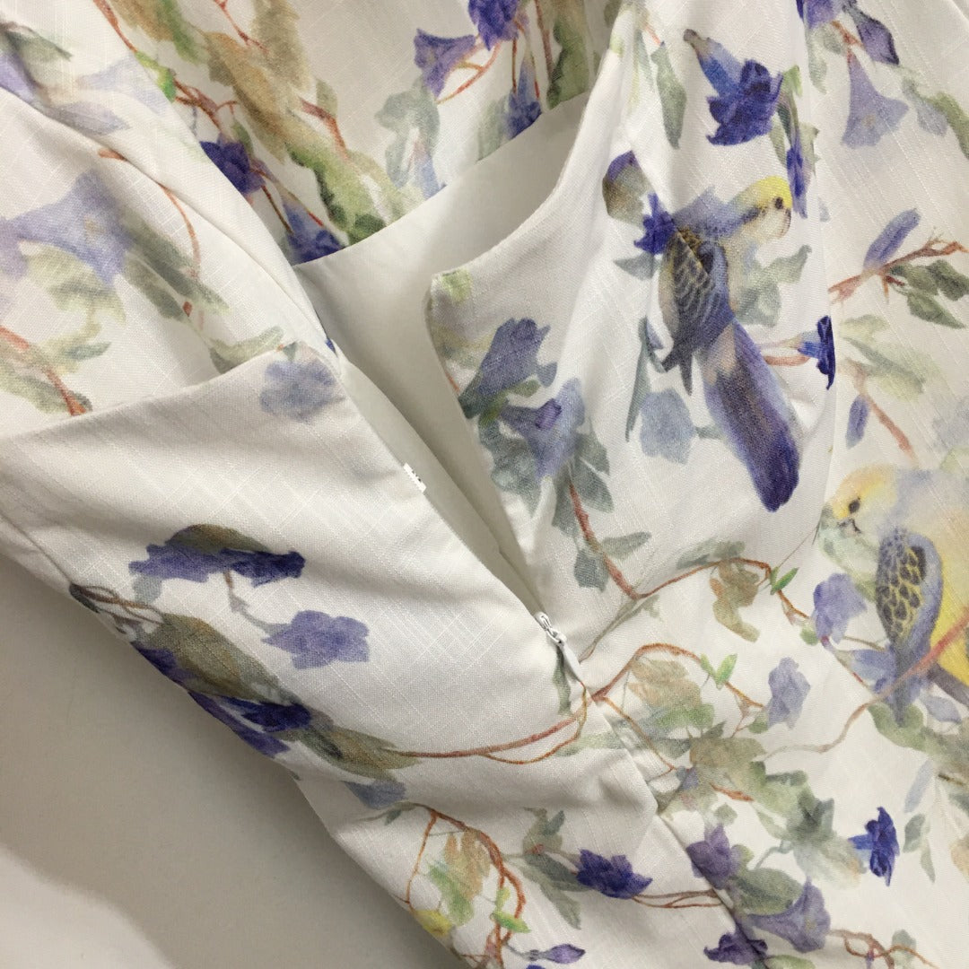 ZIMMERM*Flower and bird print backless suspender dress