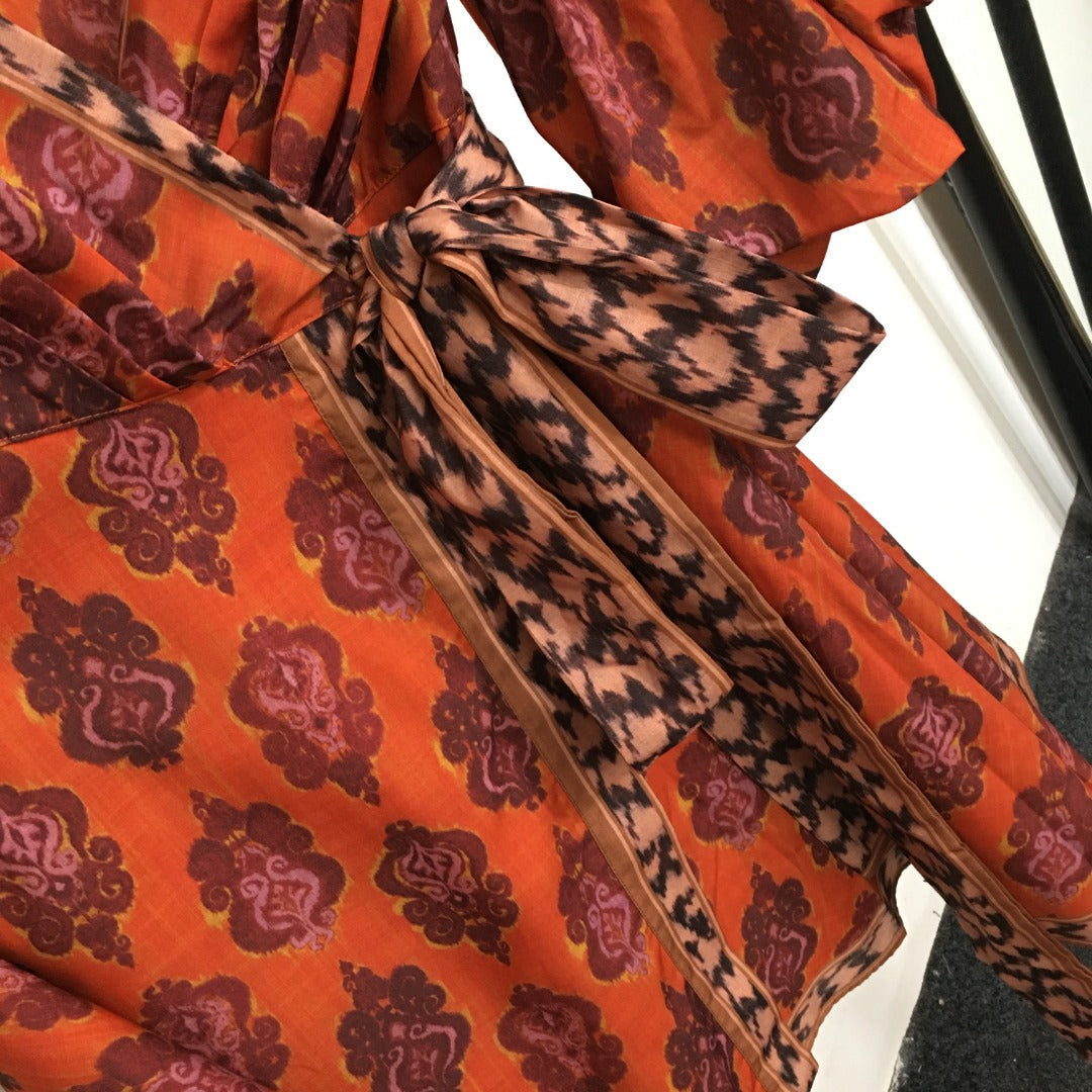 ZIMMERM* Vintage floral print wrap dress with tie waist