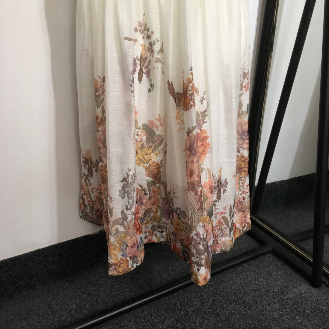 ZIMMERM* Colorful flower print V-neck suspender dress