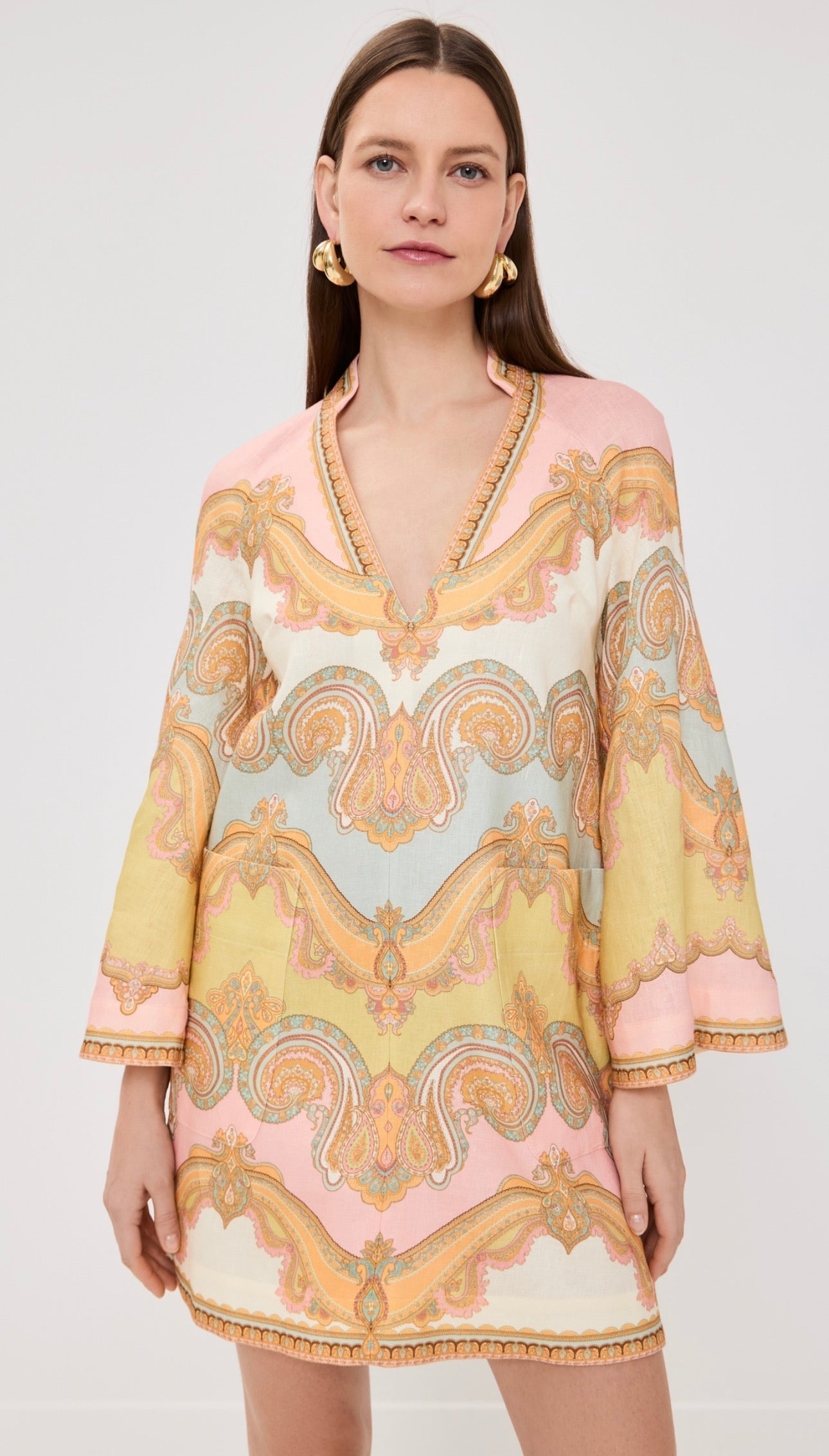 ZIMMERM* 25SS V-neck midi skirt