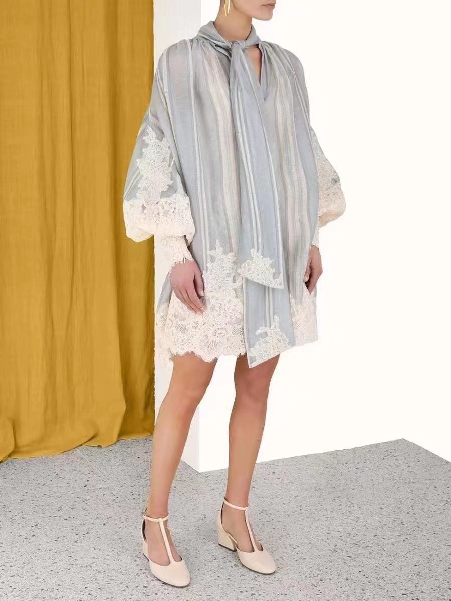 ZIM* New Heavy Lace Splicing Dress