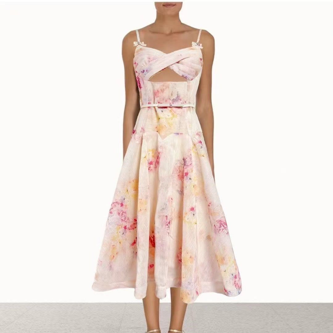 ZIM*Sling Cross V-neck Dress