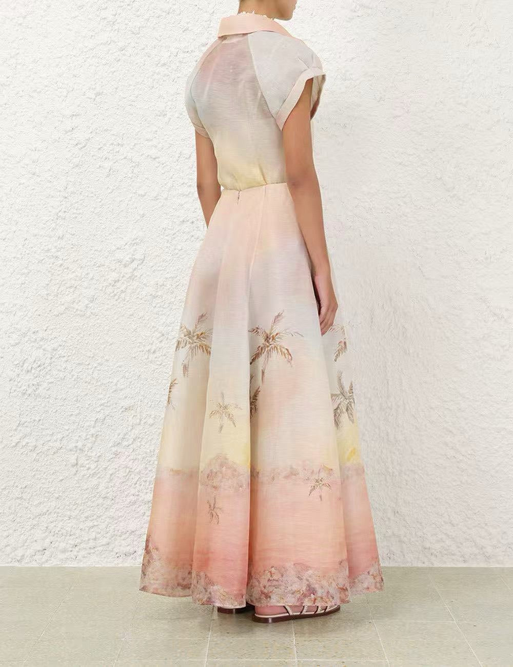 ZIM* Lapel Printed Top + Skirt