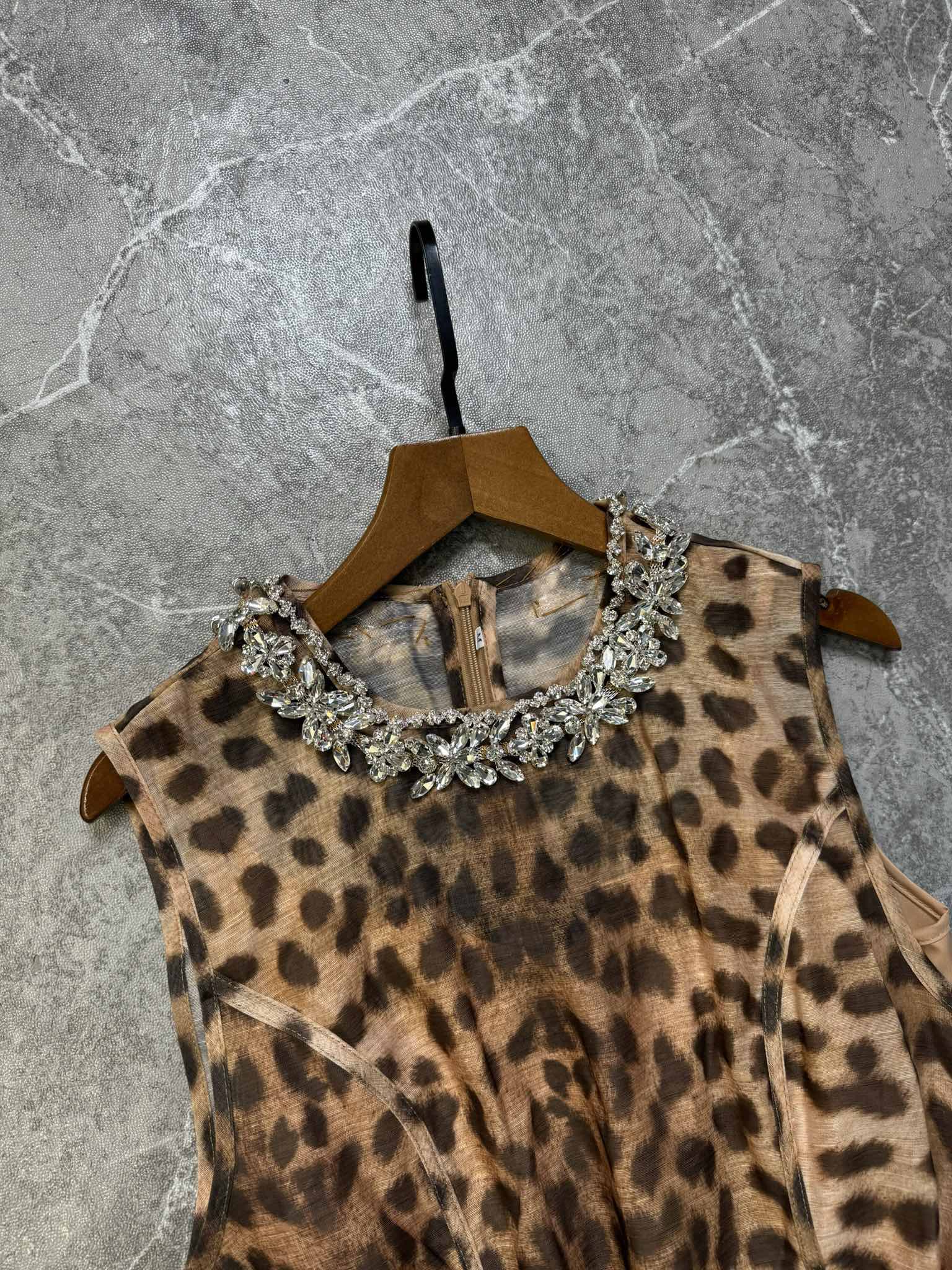 ZIM* Sleeveless Leopard Print Waist Dress