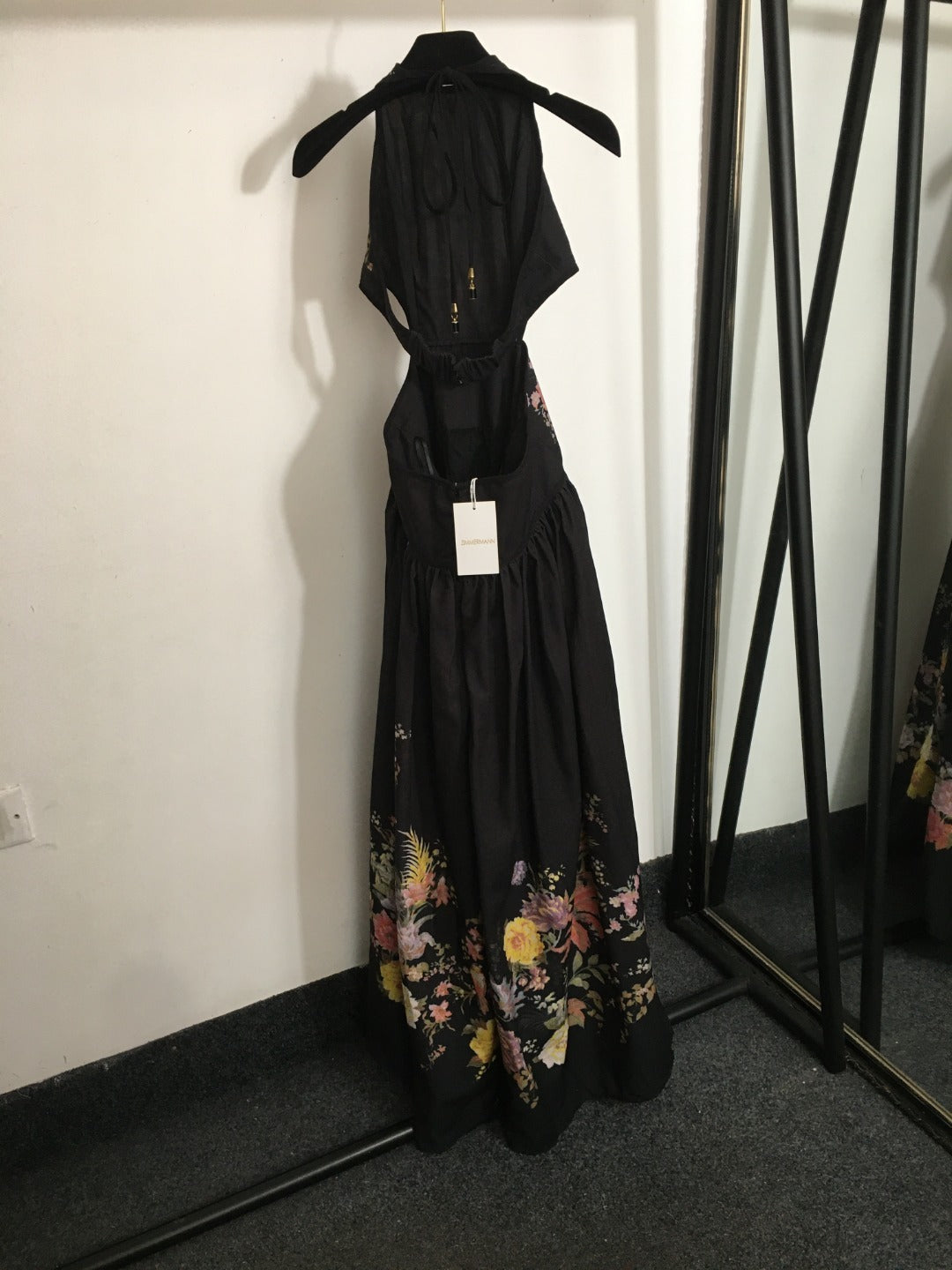 ZIM* Printed Sexy Backless Waist Halter Neck Tank Dress