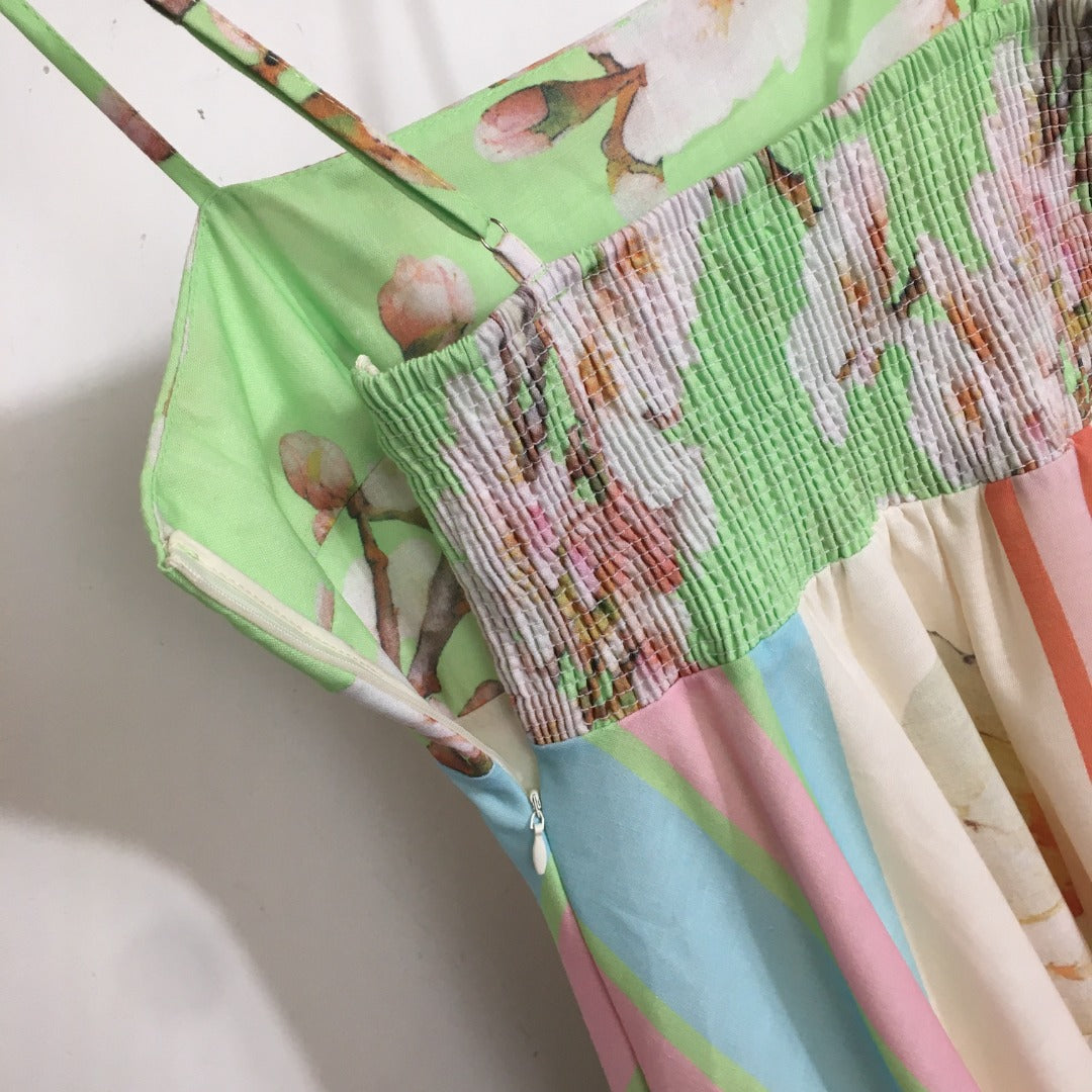 ZIM* Colorblock Striped Slip Dress