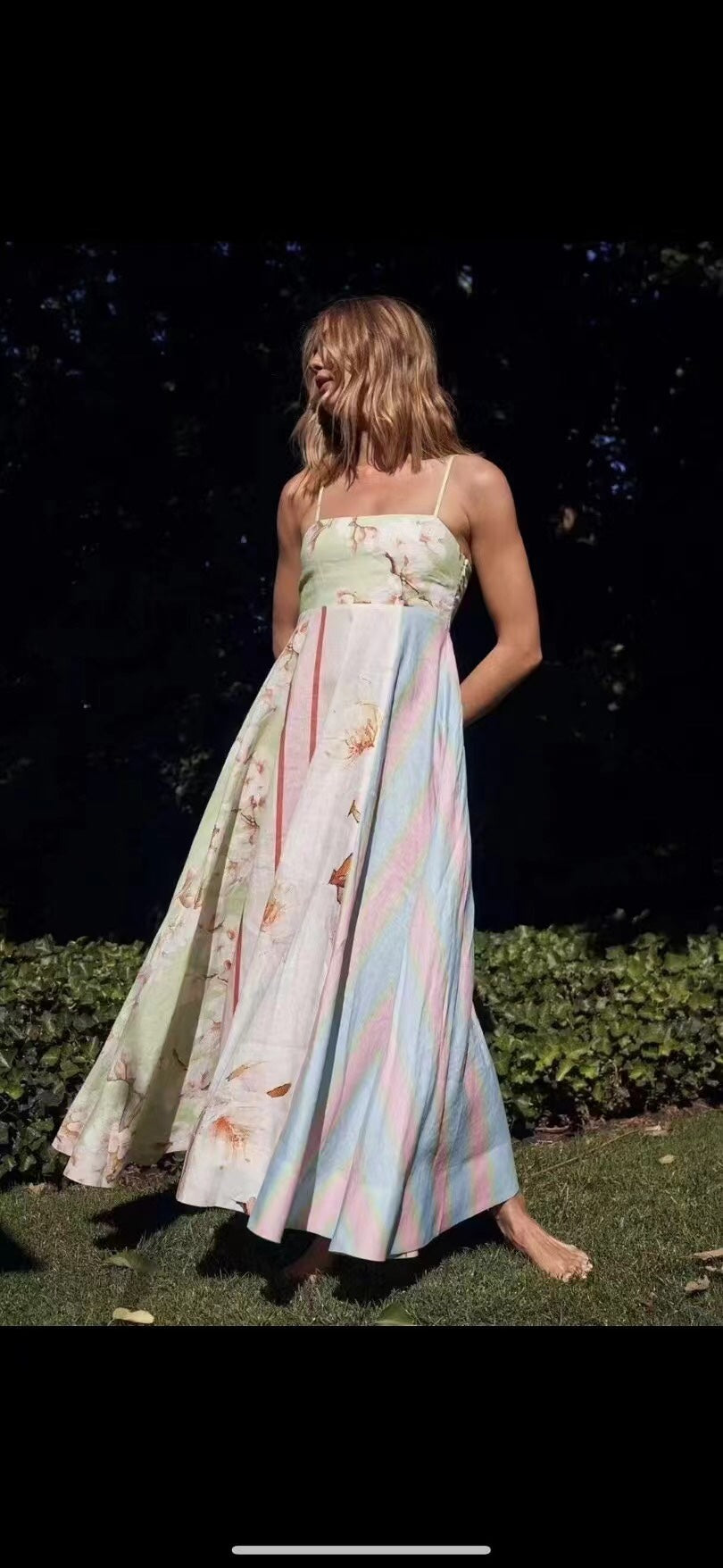 ZIM* Colorblock Striped Slip Dress