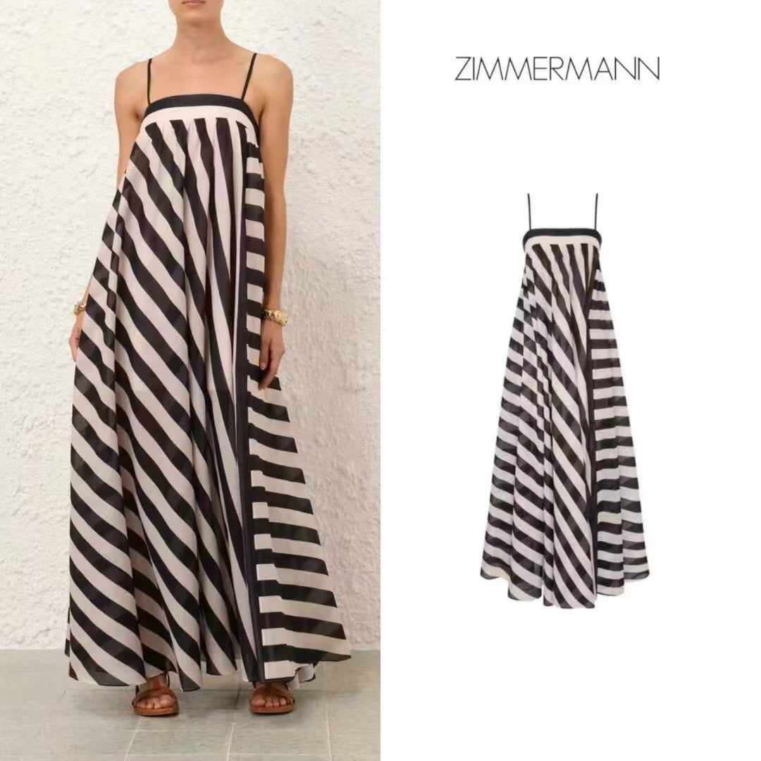 ZIM* Colorblock Twill Slip Dress