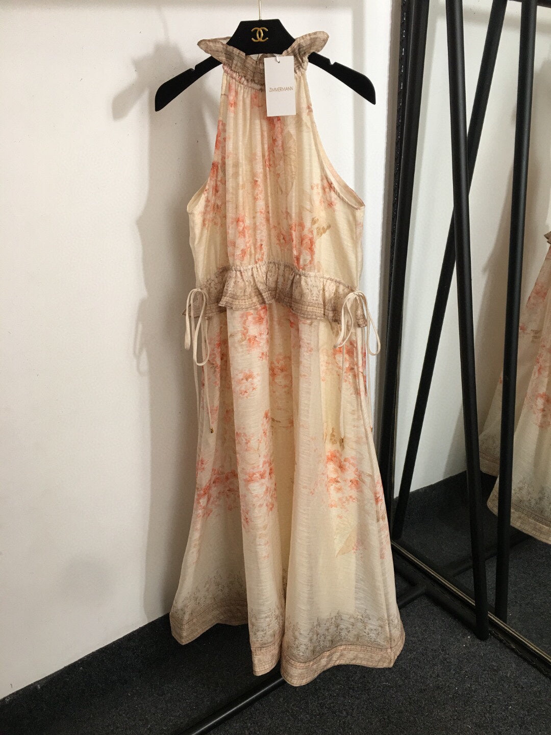 ZIM* Lotus hem halterneck waist vest dress