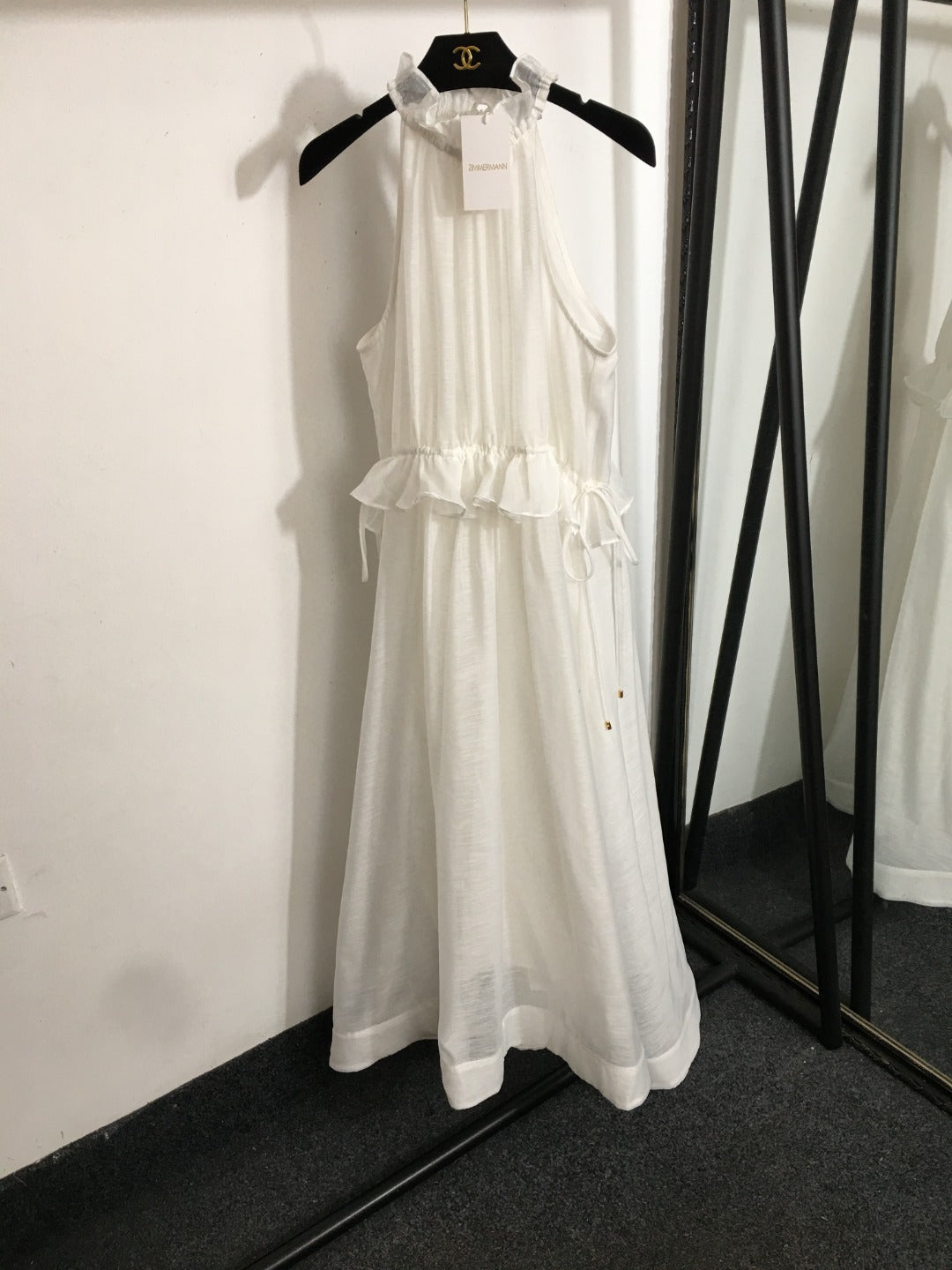 ZIM* Lotus hem halterneck waist vest dress