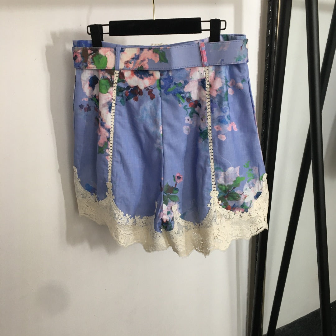 ZIM* Lace Panel Long Sleeve Shirt + Shorts Dress