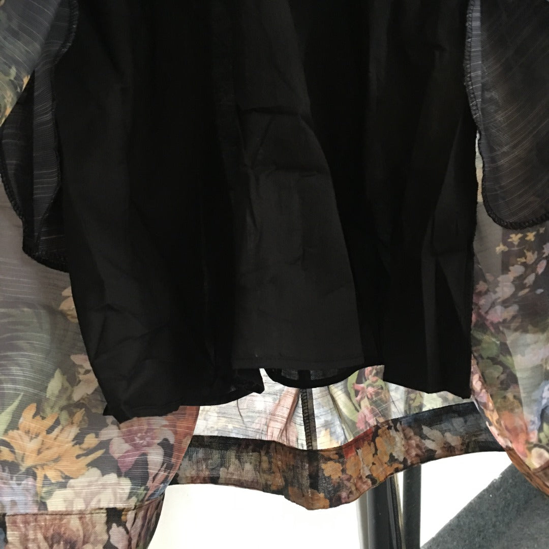 ZIM* Colorful Flower Print V-Neck Chain Dress