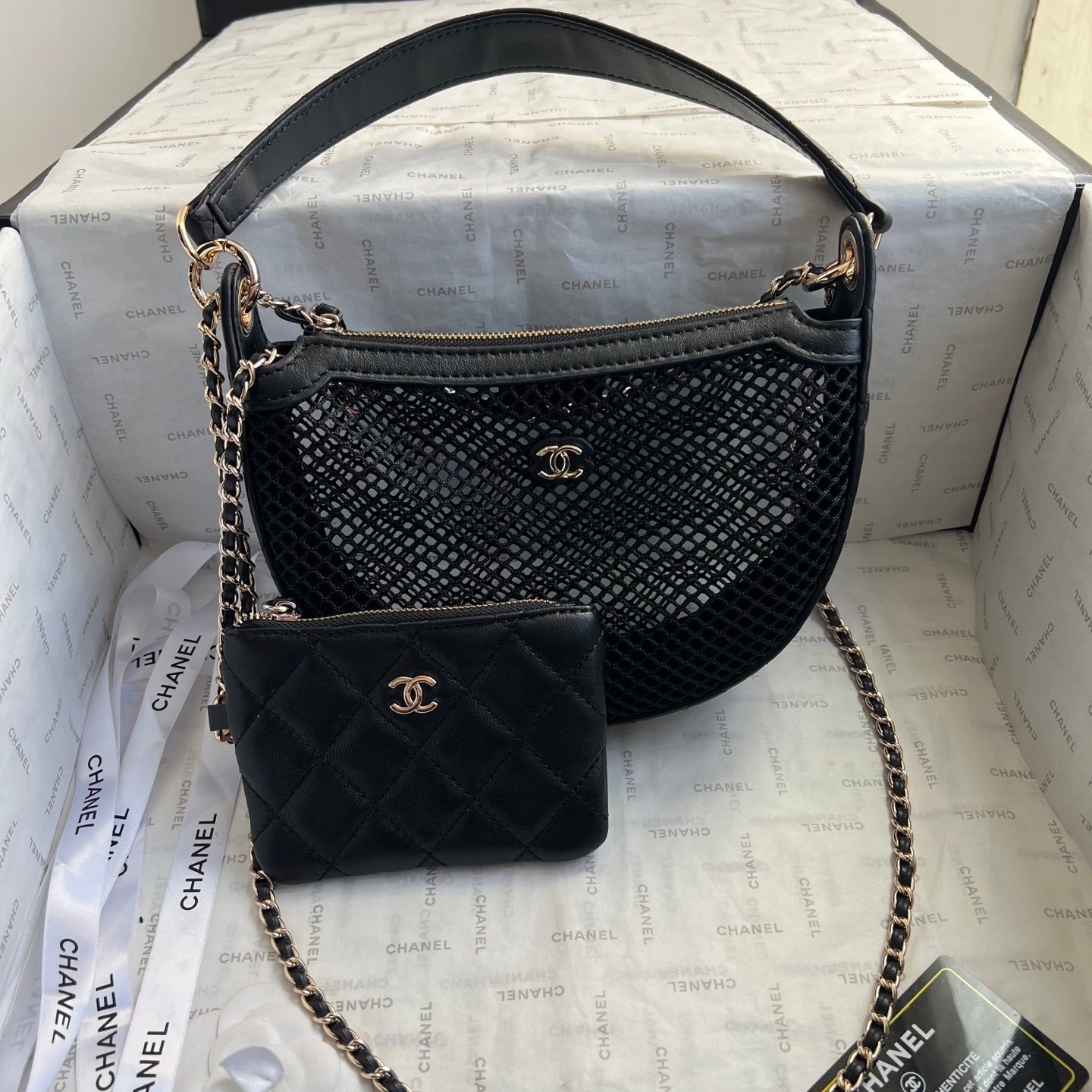 CHAN* 25SS Fishnet Mesh Bag