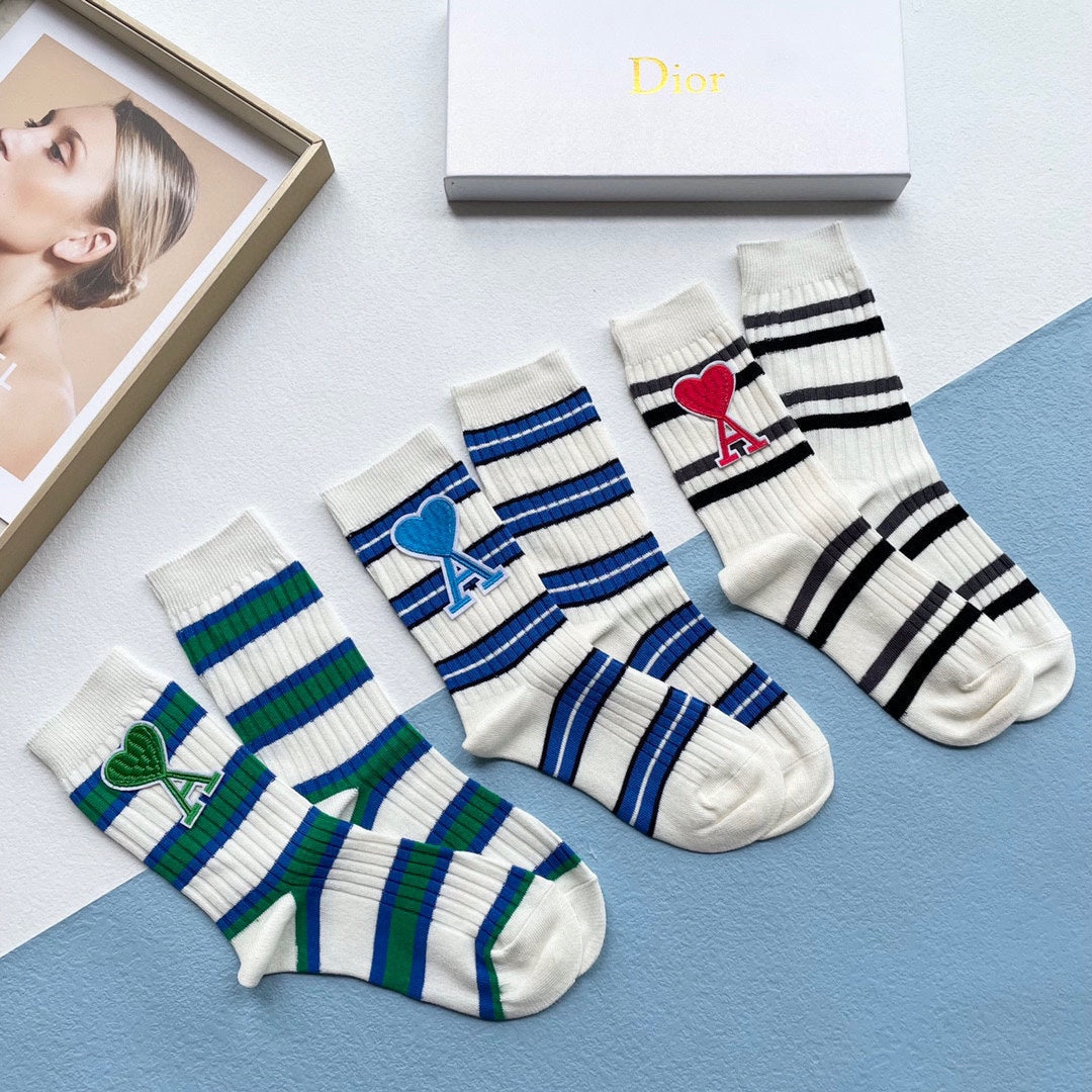 AMI* Cotton Women's Socks  (3 pairs per box)