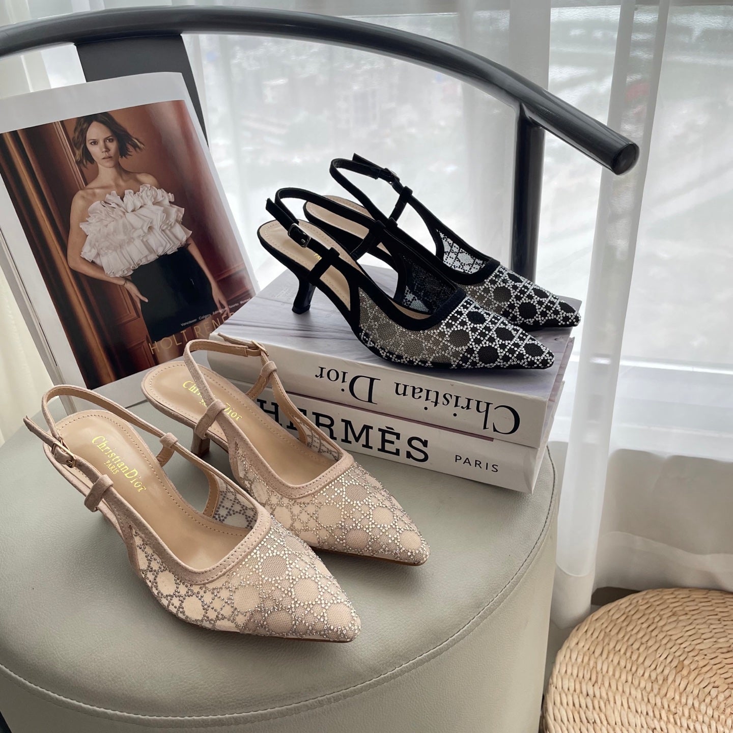 DIO* 25SS mesh diamond sandals