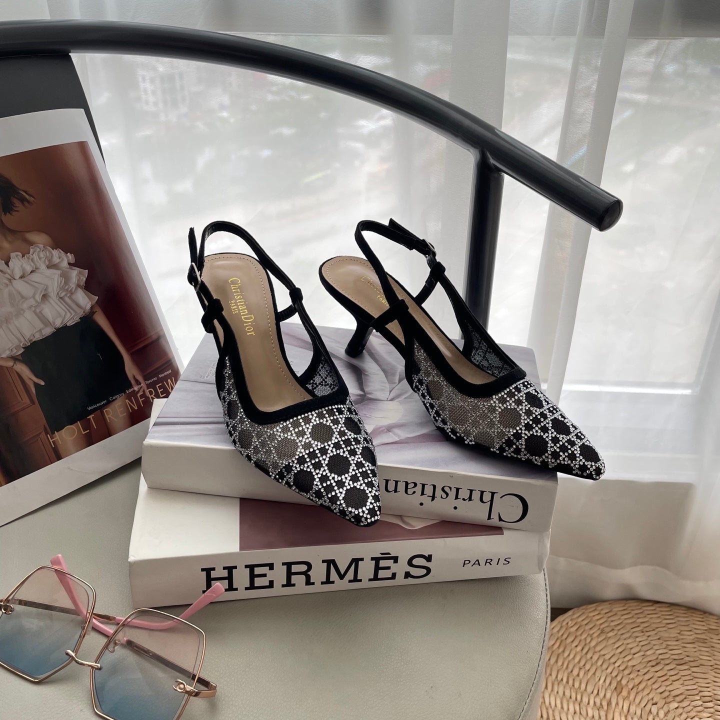 DIO* 25SS mesh diamond sandals