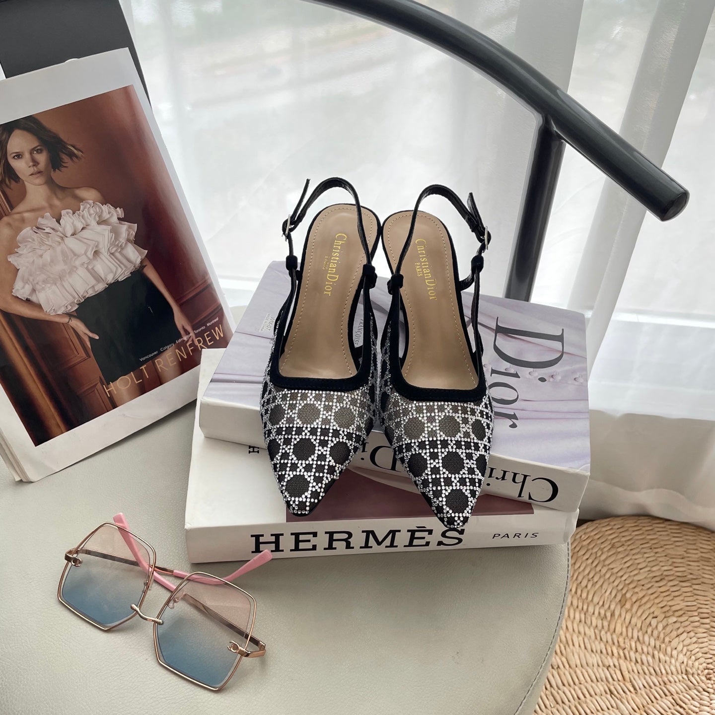 DIO* 25SS mesh diamond sandals