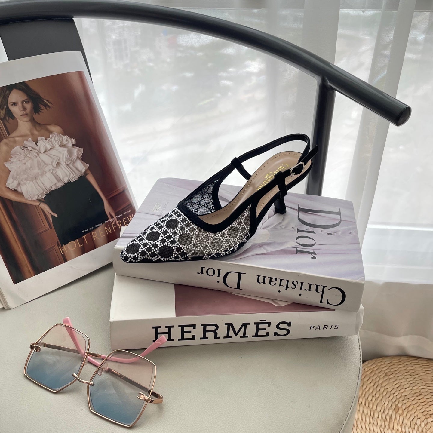 DIO* 25SS mesh diamond sandals